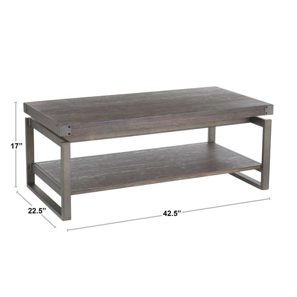 LumiSource Drift Espresso Bamboo Wood Industrial Coffee Table in the ...
