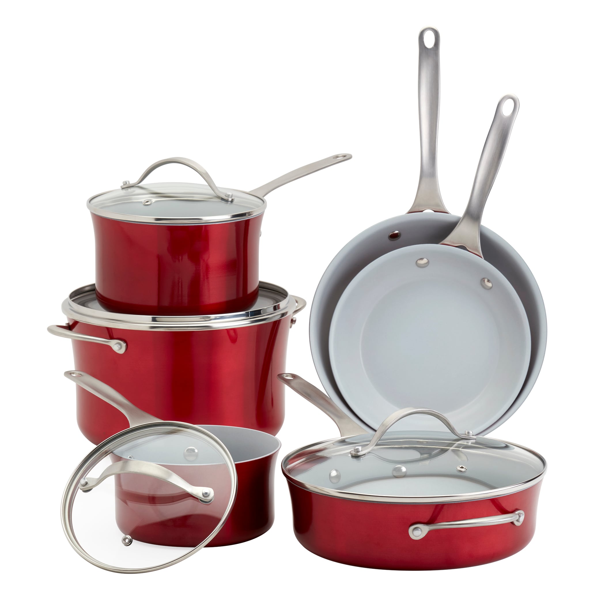 GreenLife 12-Piece Classic Pro 6-in Aluminum Cookware Set with Lid