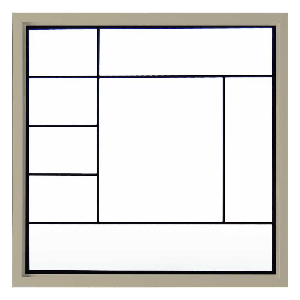 Hy-Lite DF4747METRV1500TN Metro Decorative Glass 47-1/2-in x 47-1/2-in Tan Square Accent Window with Grids