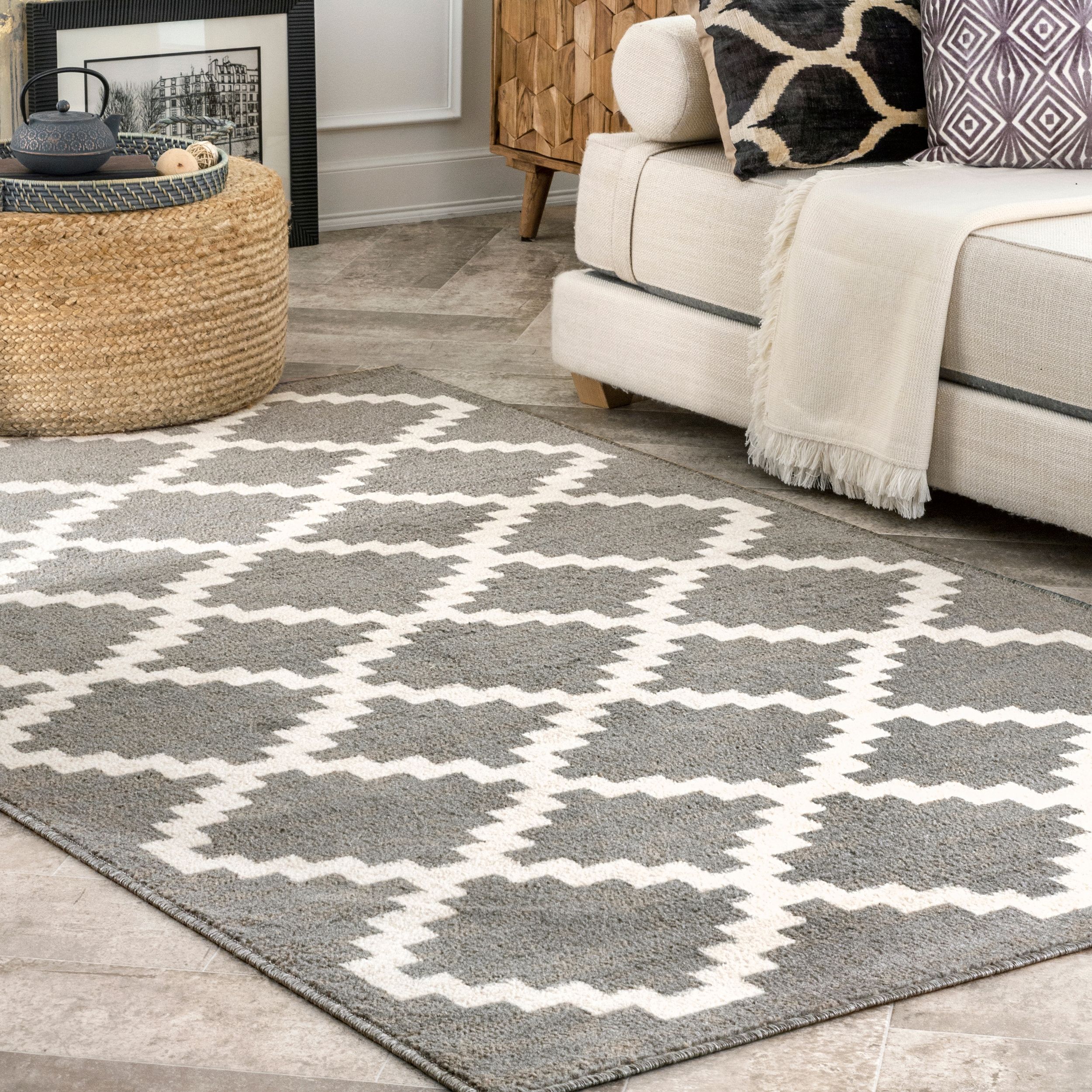 nuLOOM 8 x 10 Gray Indoor Geometric Area Rug in the Rugs department at ...