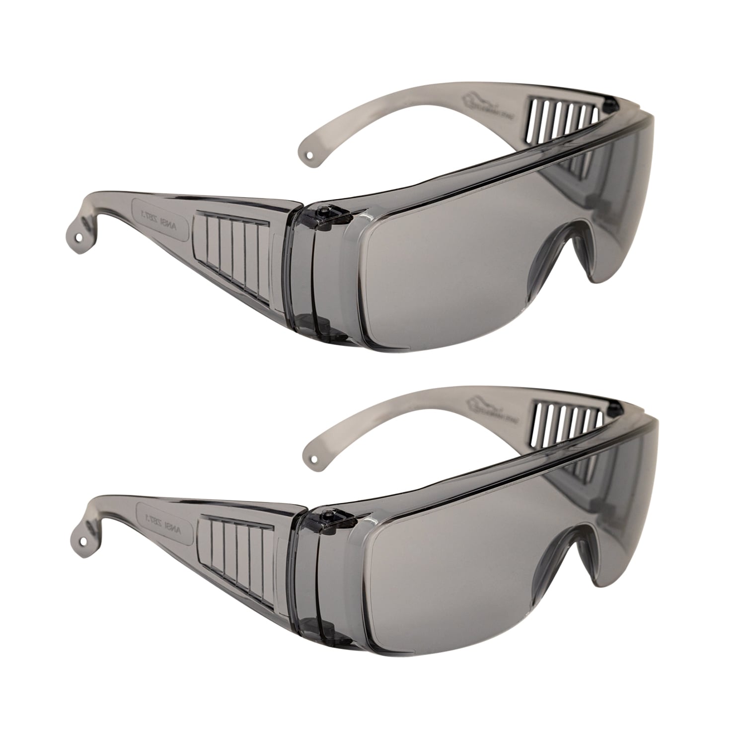 Rugged Blue Adult Unisex Small Faces Safety Sunglasses Work- Gray - 3PK