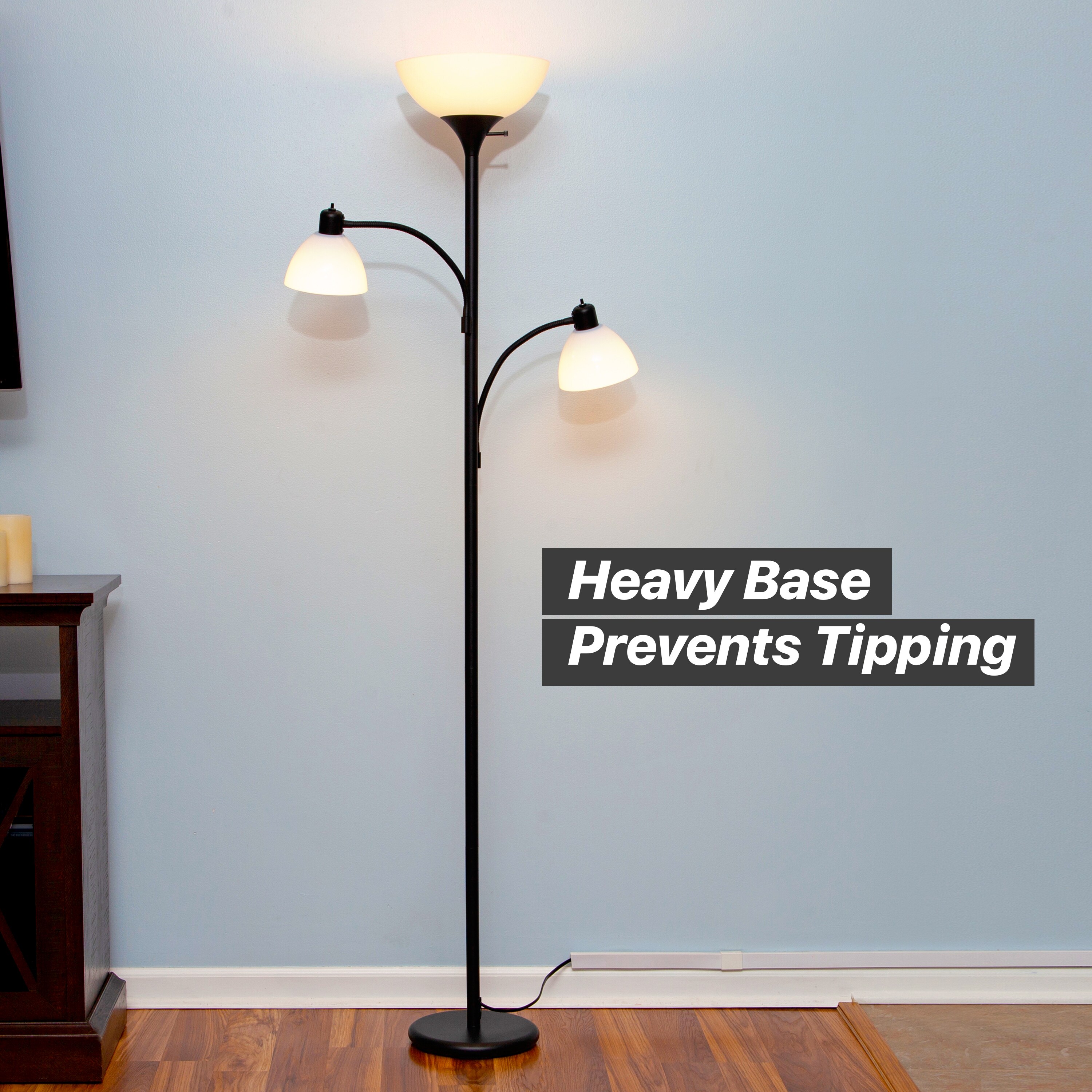 mainstays 3 head floor lamp