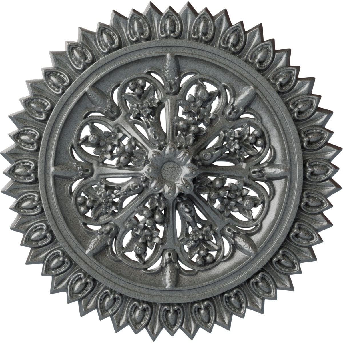 Ekena Millwork CM24LAPLS Lariah 24.75-in W x 24.75-in L Painted Platinum Polyurethane Whole Ceiling Medallion