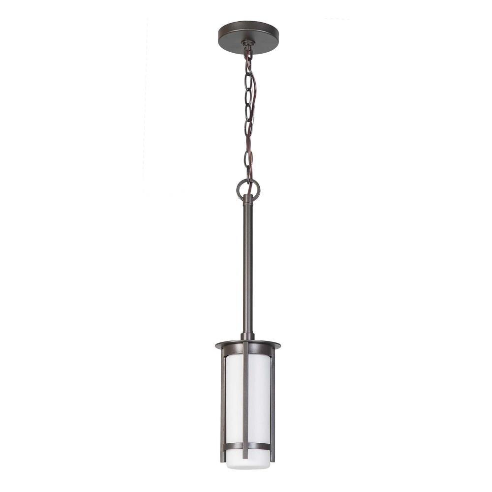 EGLO 203117A Truxton 1 -Light Graphite Transitional White glass Cylinder Large Hanging Pendant light