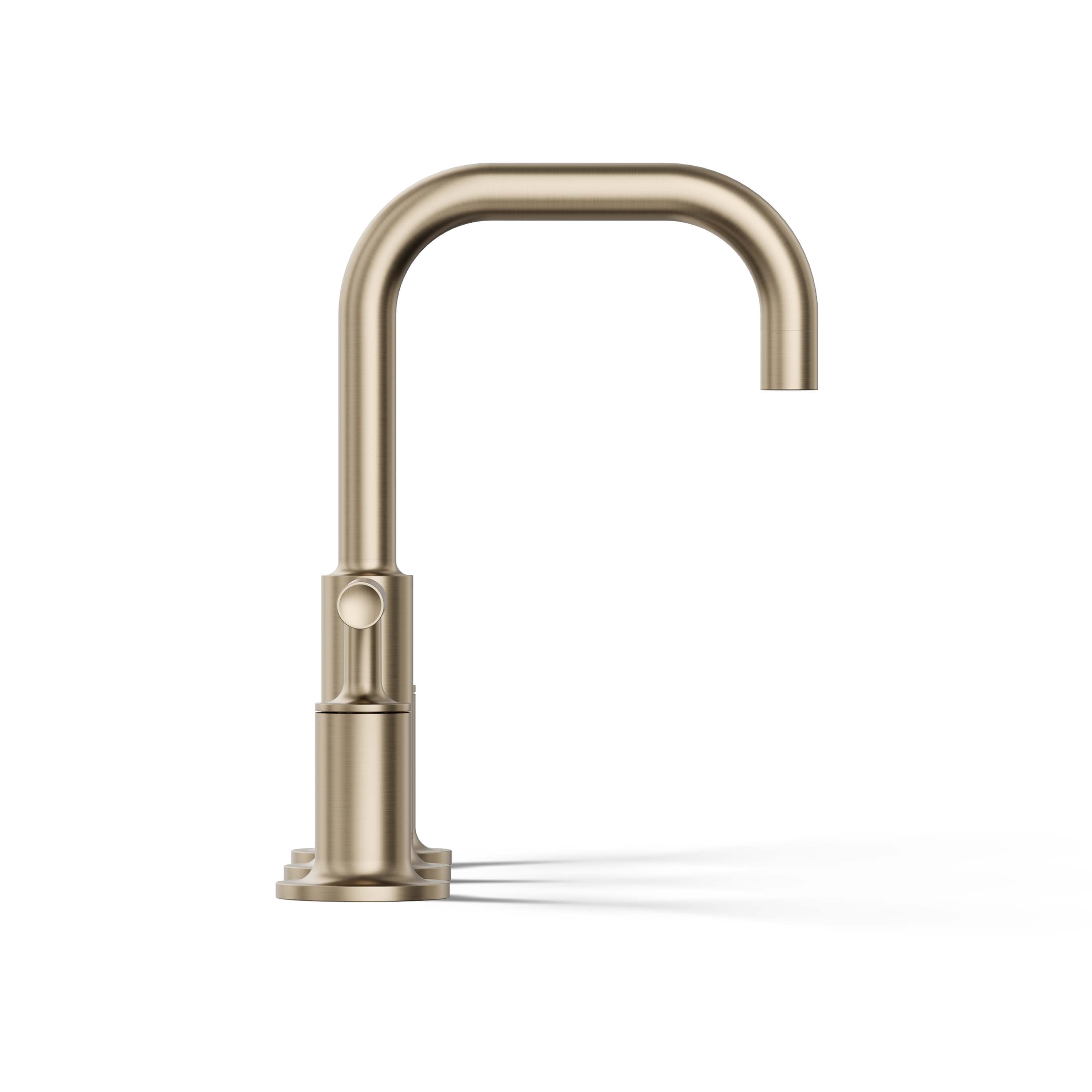 Purist Brushed Bronze Widespread Bathroom Faucet with Drain Assembly