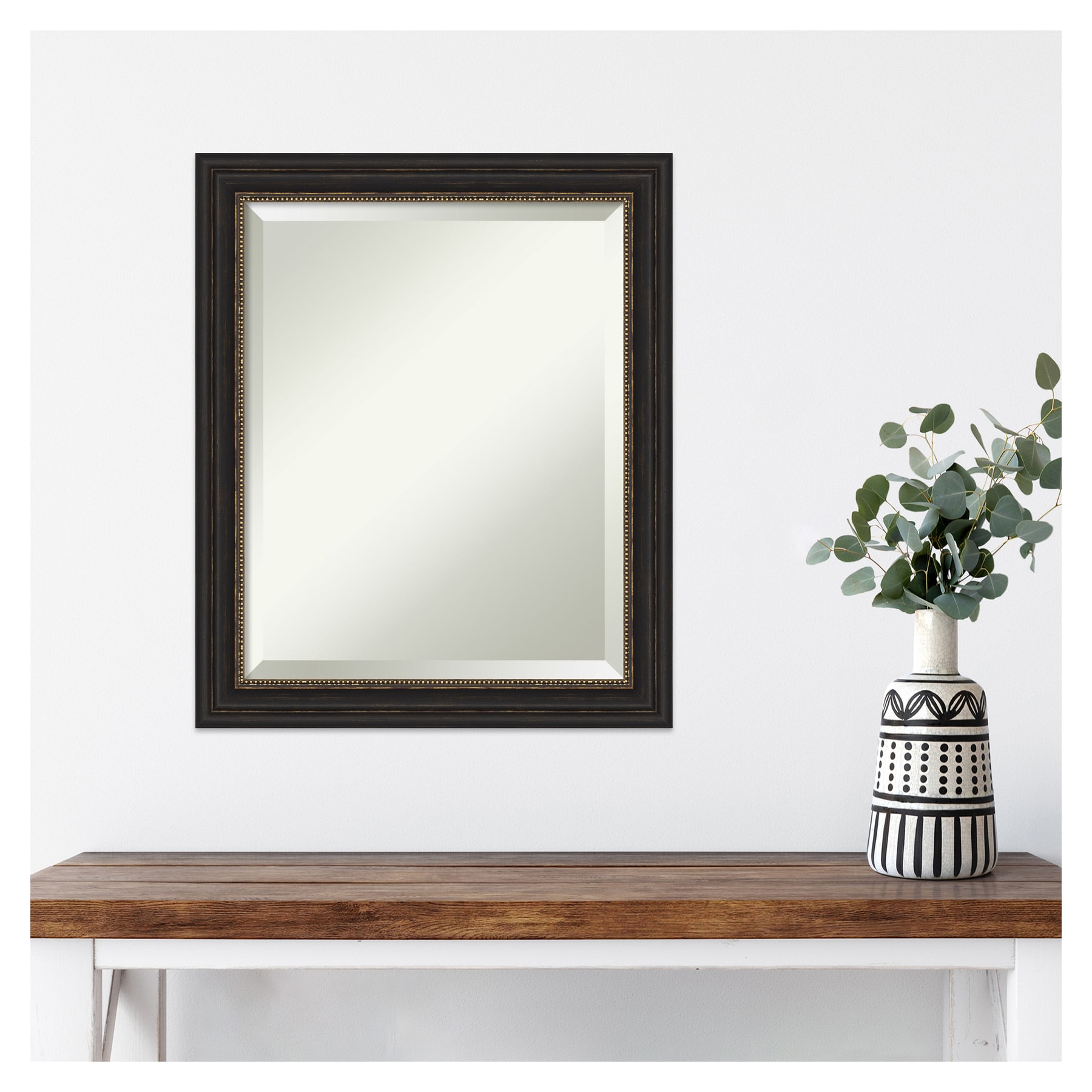 Bronze Rectangular Framed Wall Mirror 19.5 x 23.5 Inches