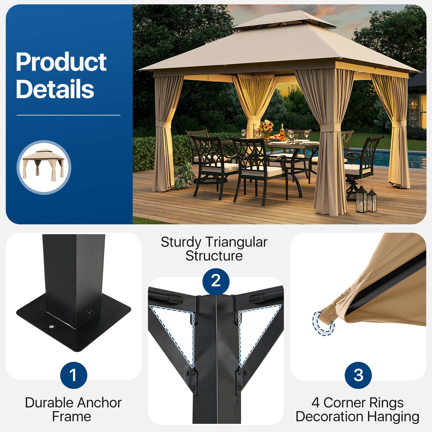 Sunmthink GBSM50E43 Wood-Resin-Gazebos - View #3