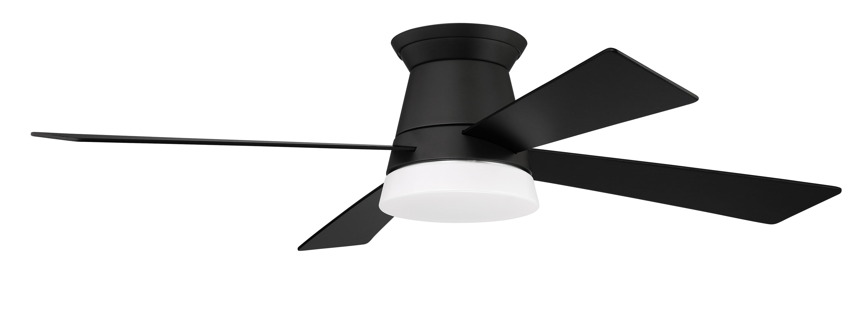 Craftmade REV52FB4 Revello 52-Inches Flat Black with Flat Black Blades Indoor Flush mount Standard Ceiling Fan With Light and Remote ( 4 -Blade)