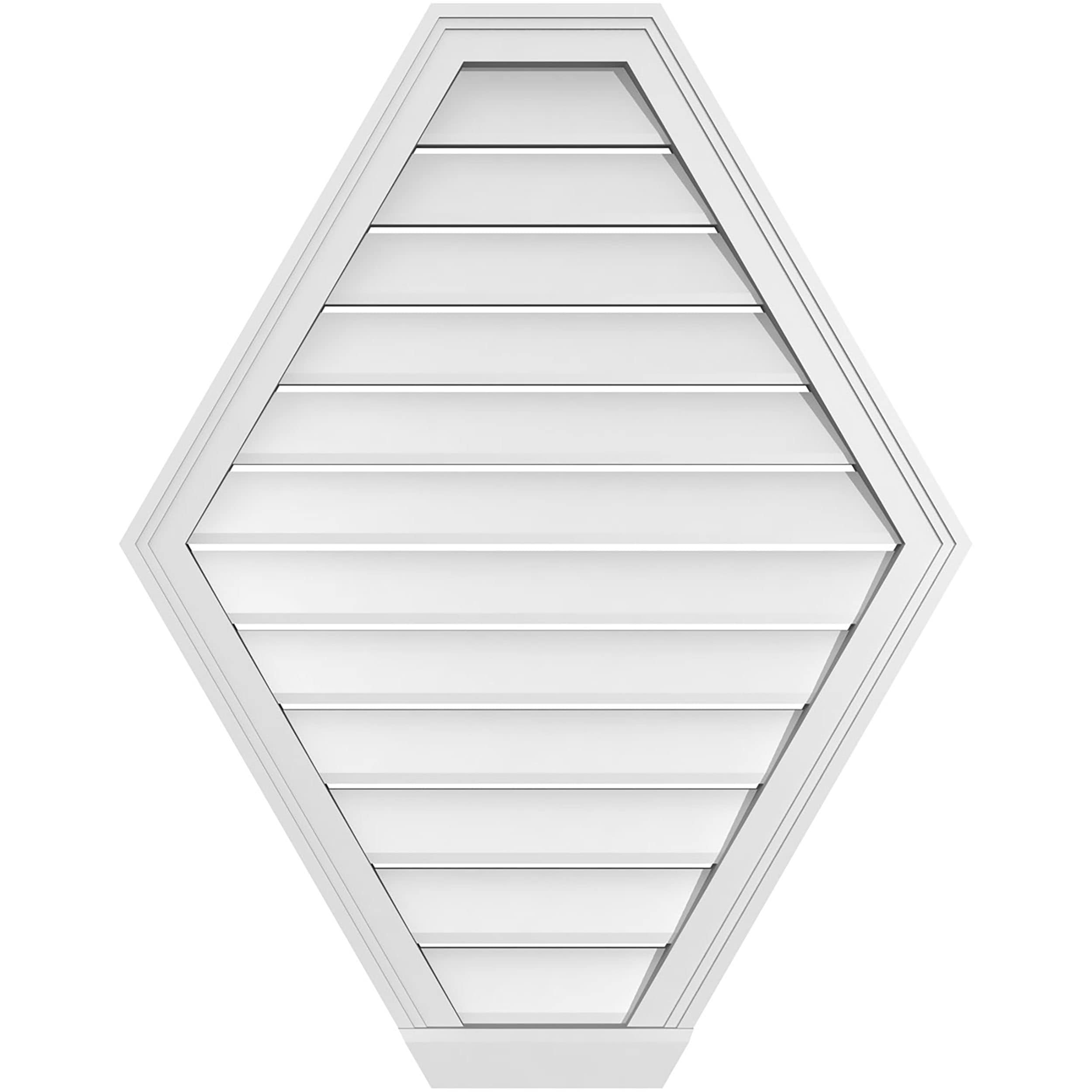 Ekena Millwork GVPHP30X3803SF 30-Inches x 38-Inches Off-white Peaked PVC Gable Louver Vent