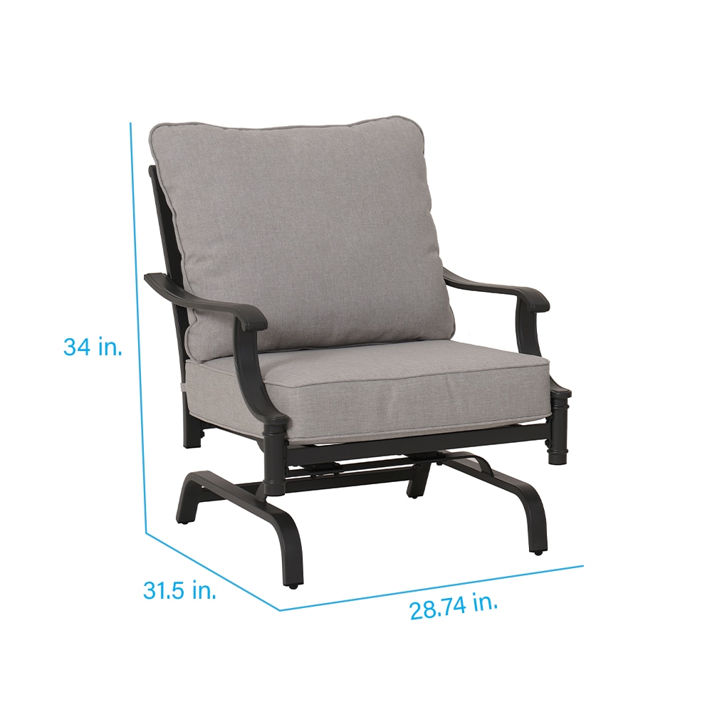 allen + roth Thomas Lake Set of 2 Gray Steel Frame Conversation Chair ...