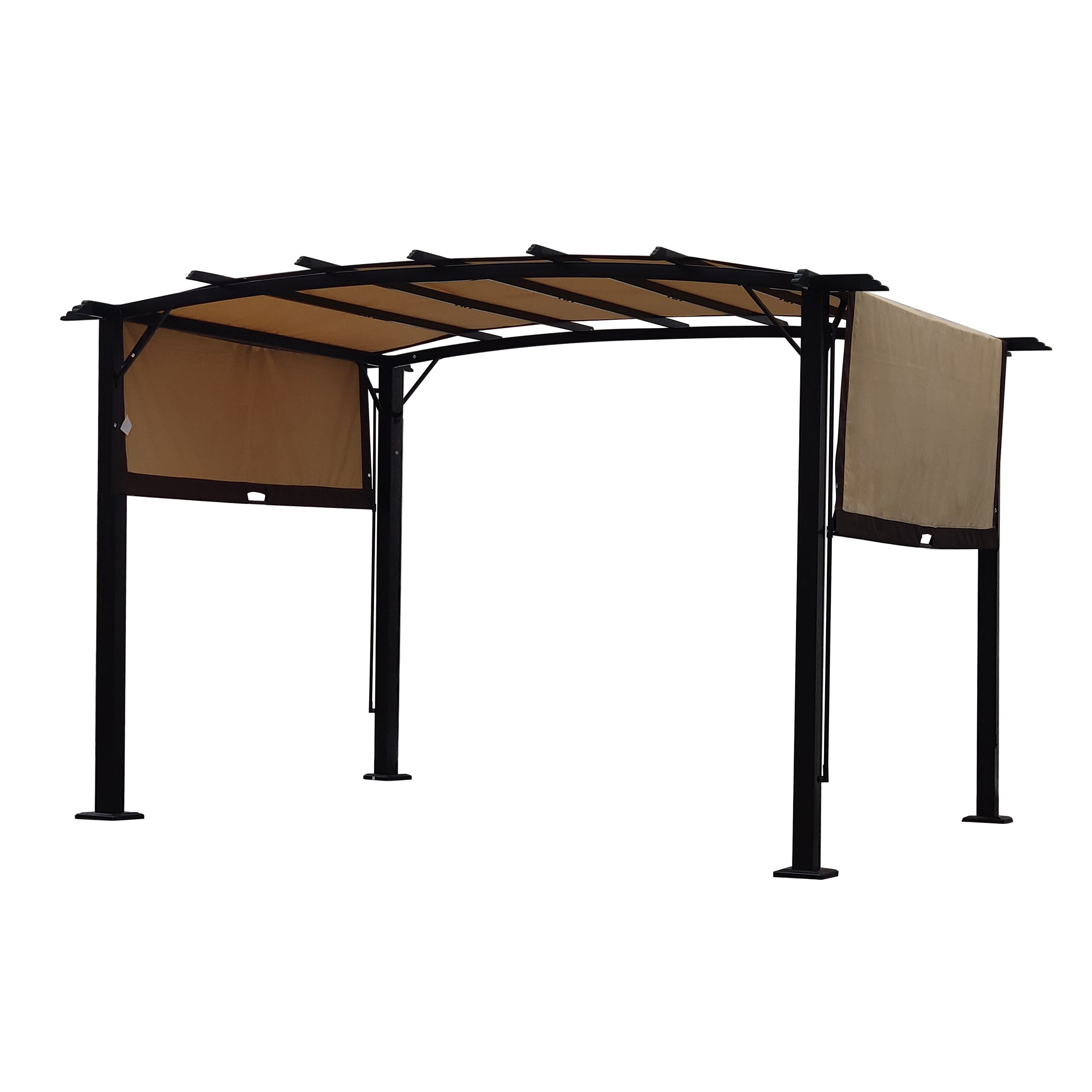 Siavonce - 9-ft x 12-ft Beige+Brown Gazebo replacement canopy top