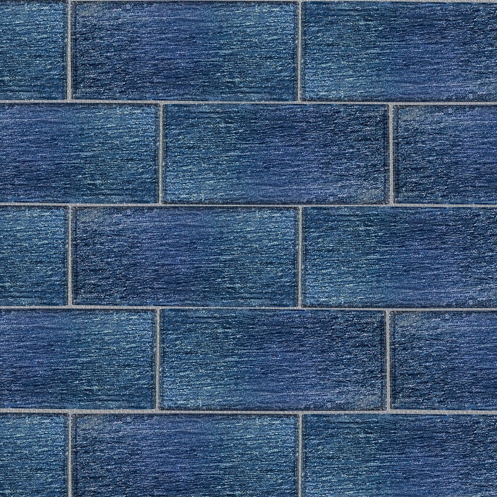 Boutique LW230629004 Denim Sparkle 3-in x 9-in Glossy Glass Subway Wall Tile (0.181-sq. ft/ Piece)