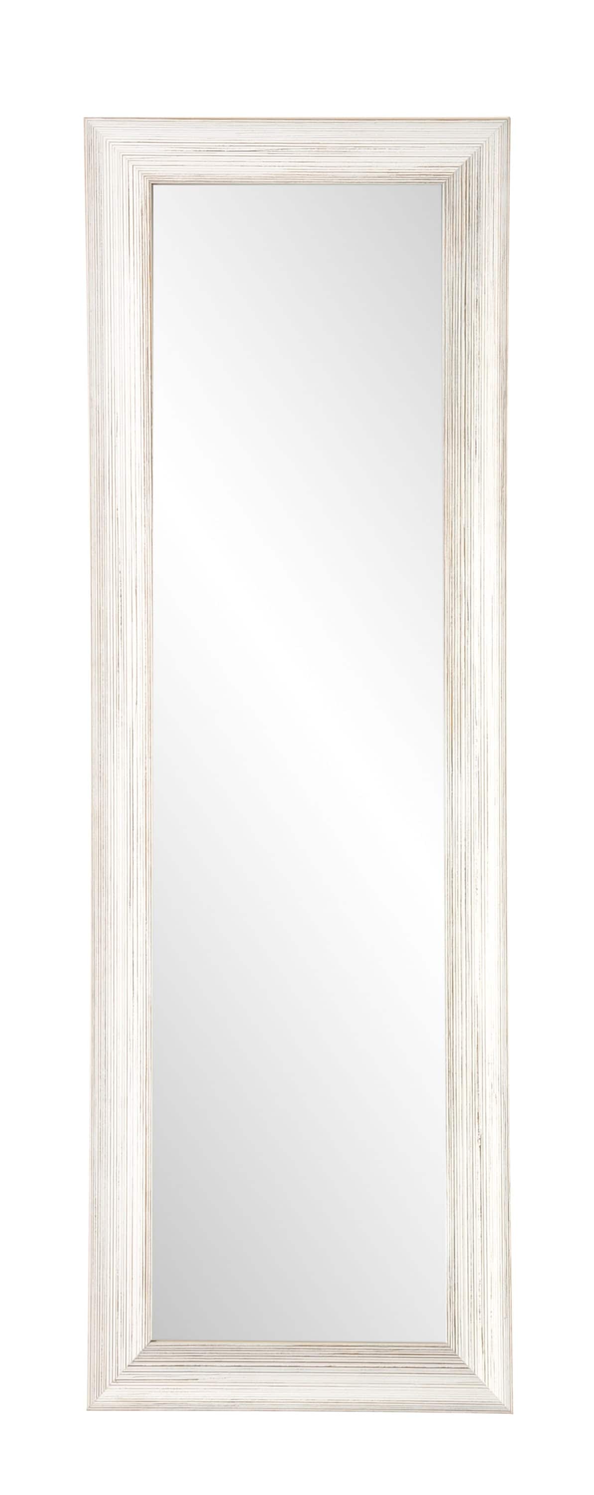 BrandtWorks BM18THIN 21-Inches W x 70.5-Inches H Rectangle White Wood/Distressed Framed Full Length Wall Mirror