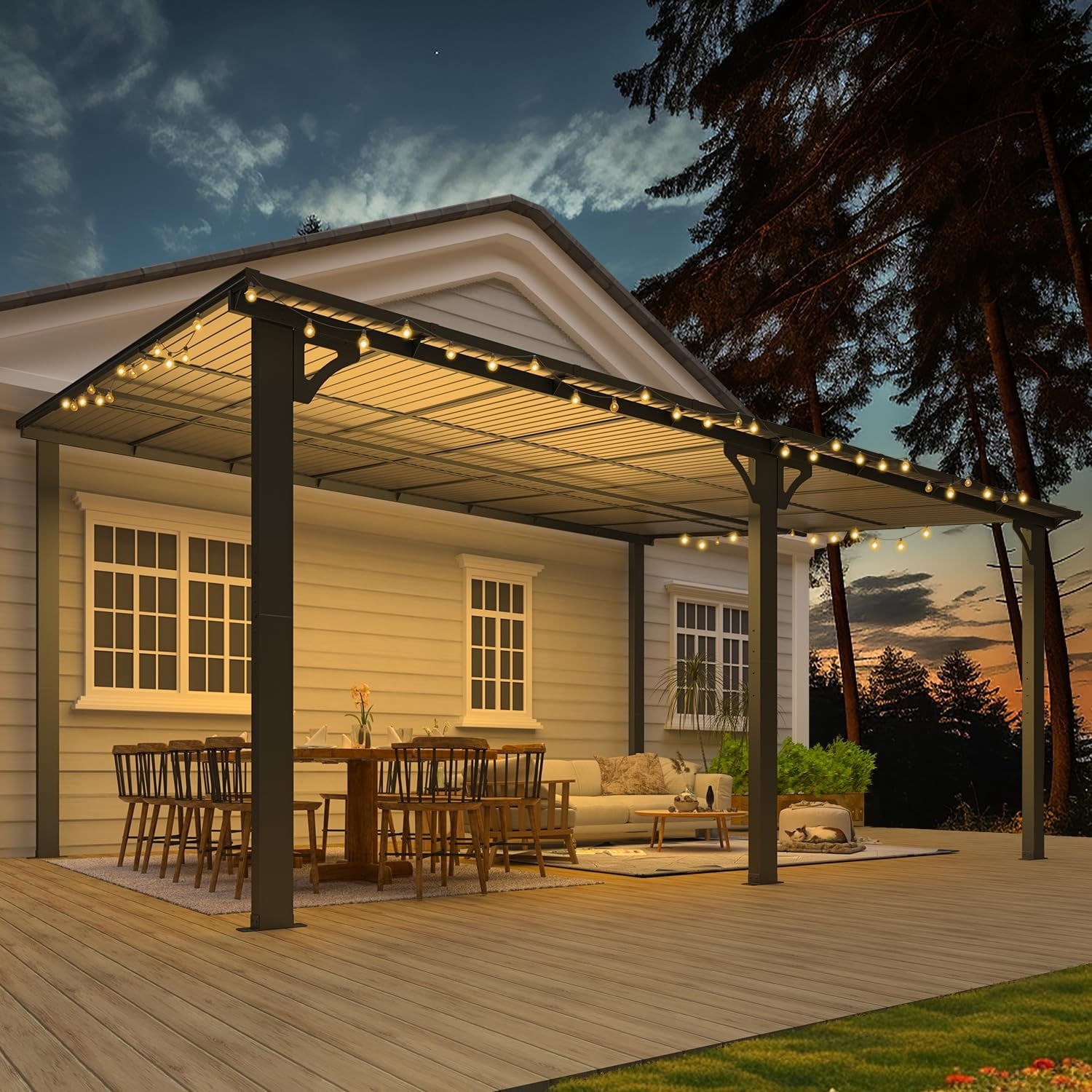 AECOJOY 16414BK-LS01 Wood-Resin-Gazebos - View #3