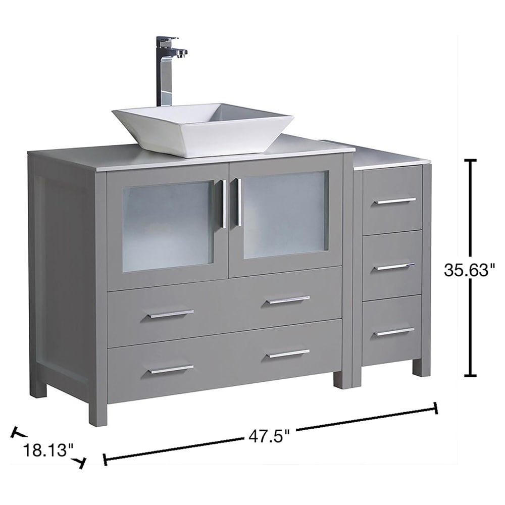 Fresca FCB62-3612GR-CWH-V Bath-Vanity-Combo - View #11