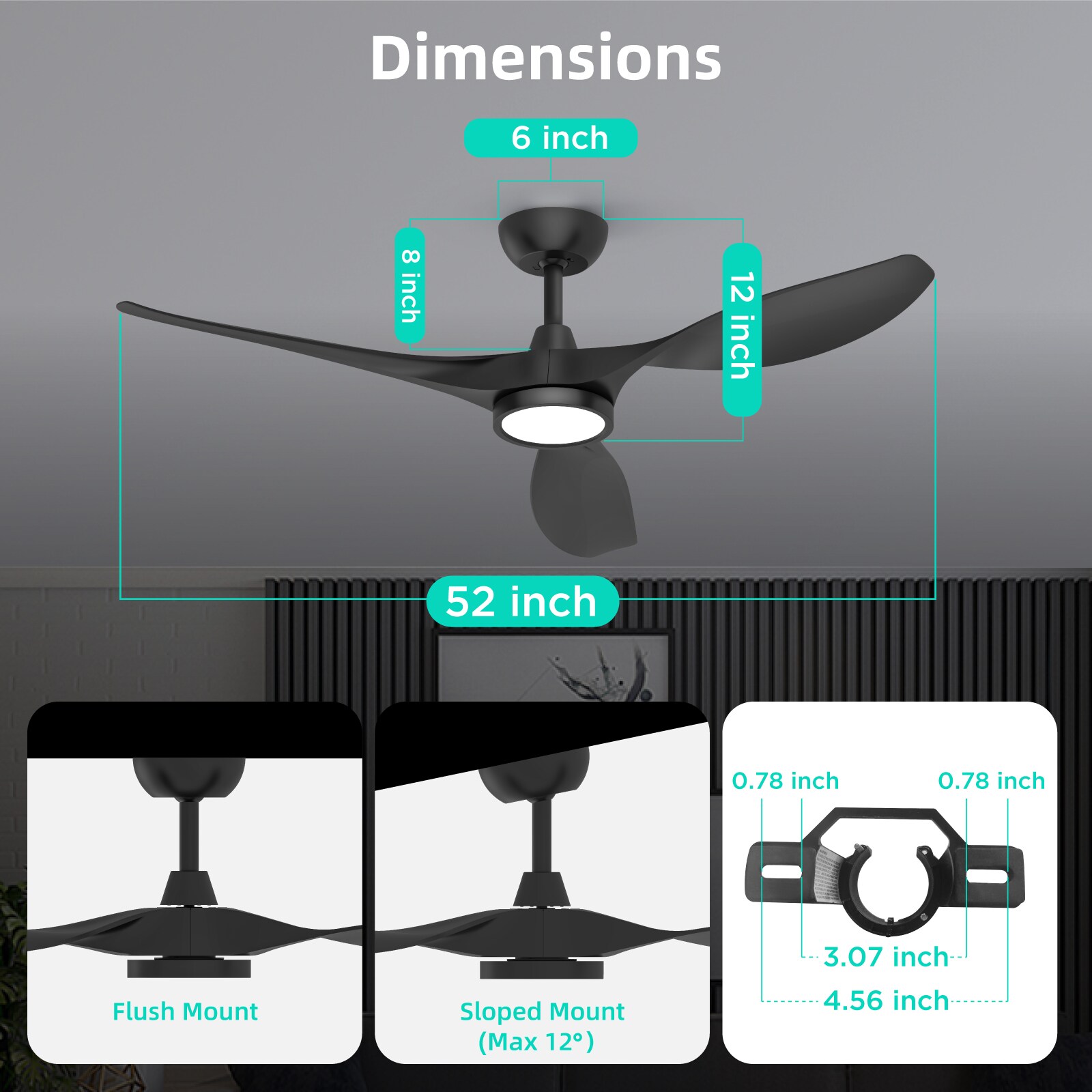 TALOYA TLY-RT-BK-D52 Ceiling-Fans - View #3