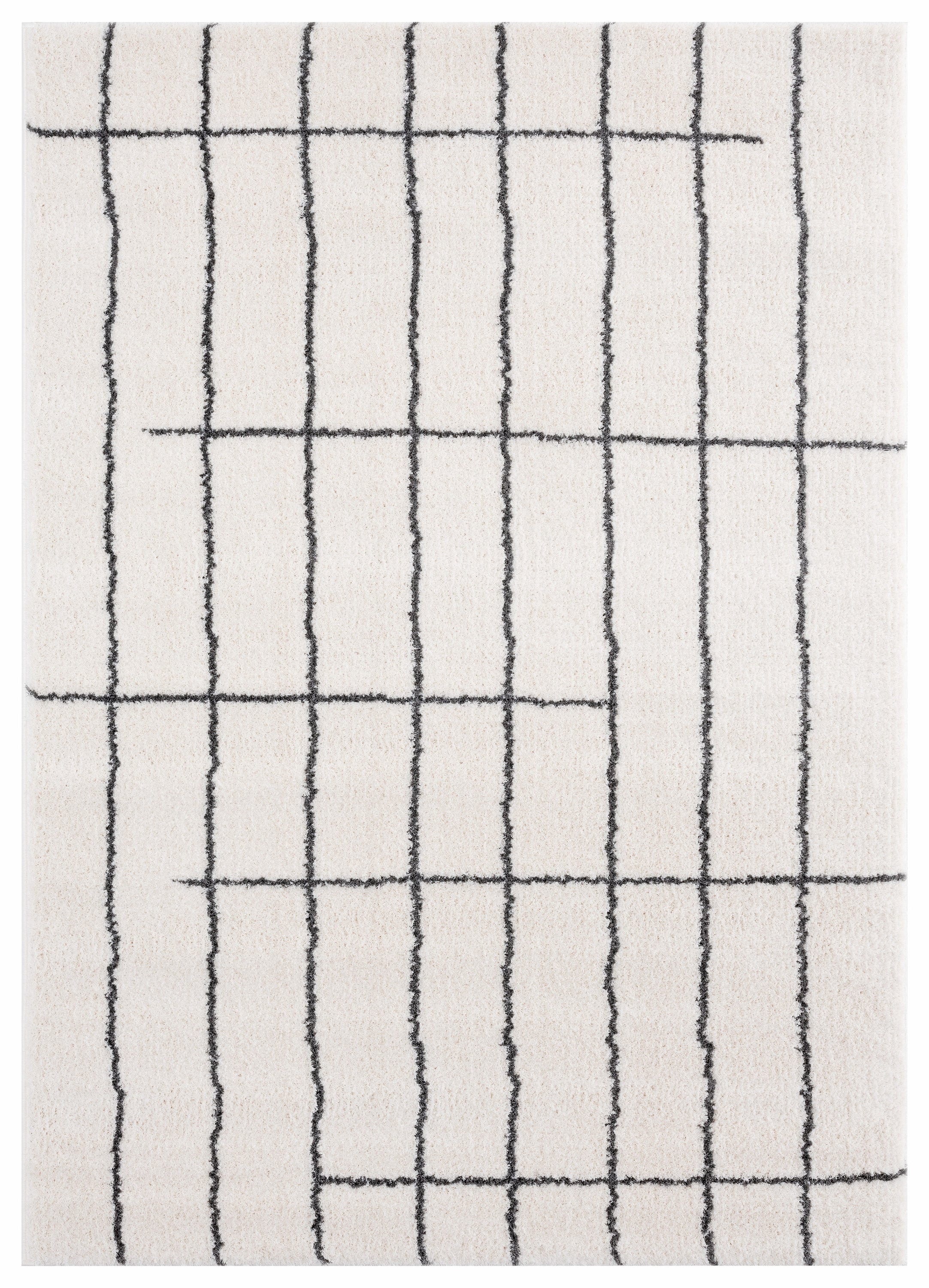 United Weavers Of America 1840 20799 58 Tranquility 5 x 7 (ft) Polyester White Rectangular Indoor Geometric Mid-Century Modern Area rug