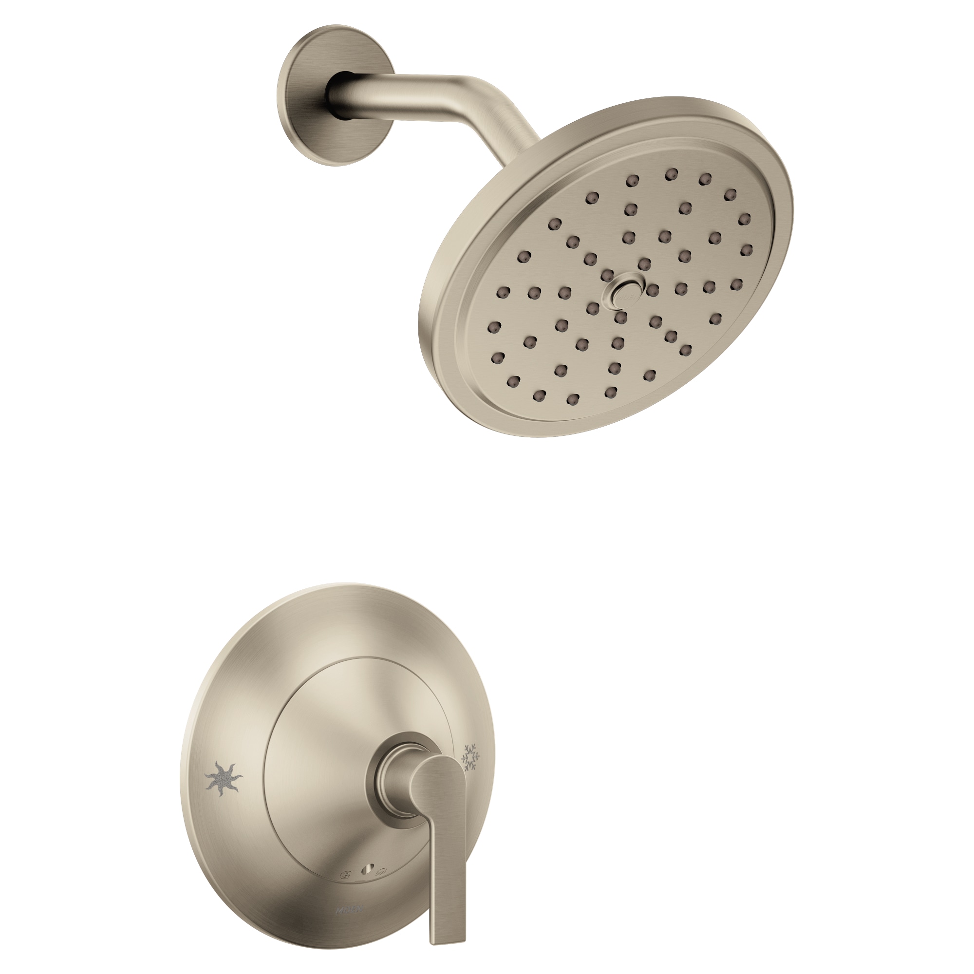 Moen TS2202BN Doux Brushed Nickel 1-handle Single function 7.0-Inches Round Shower Faucet (Valve Not Included)