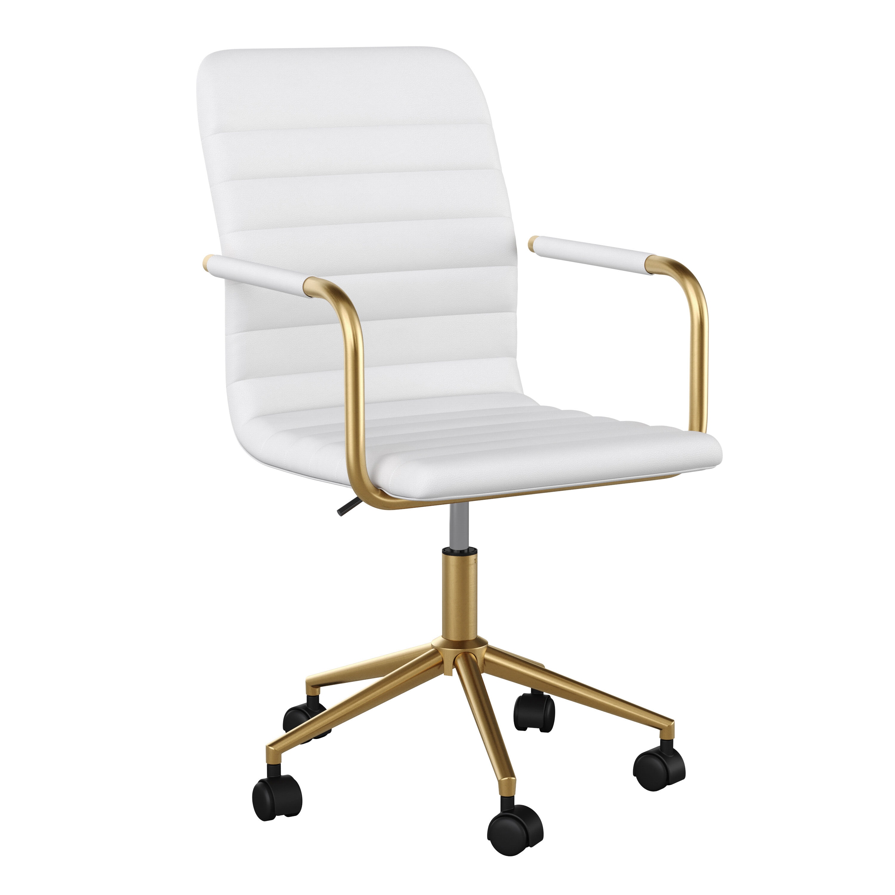 White desk chair with gold online legs