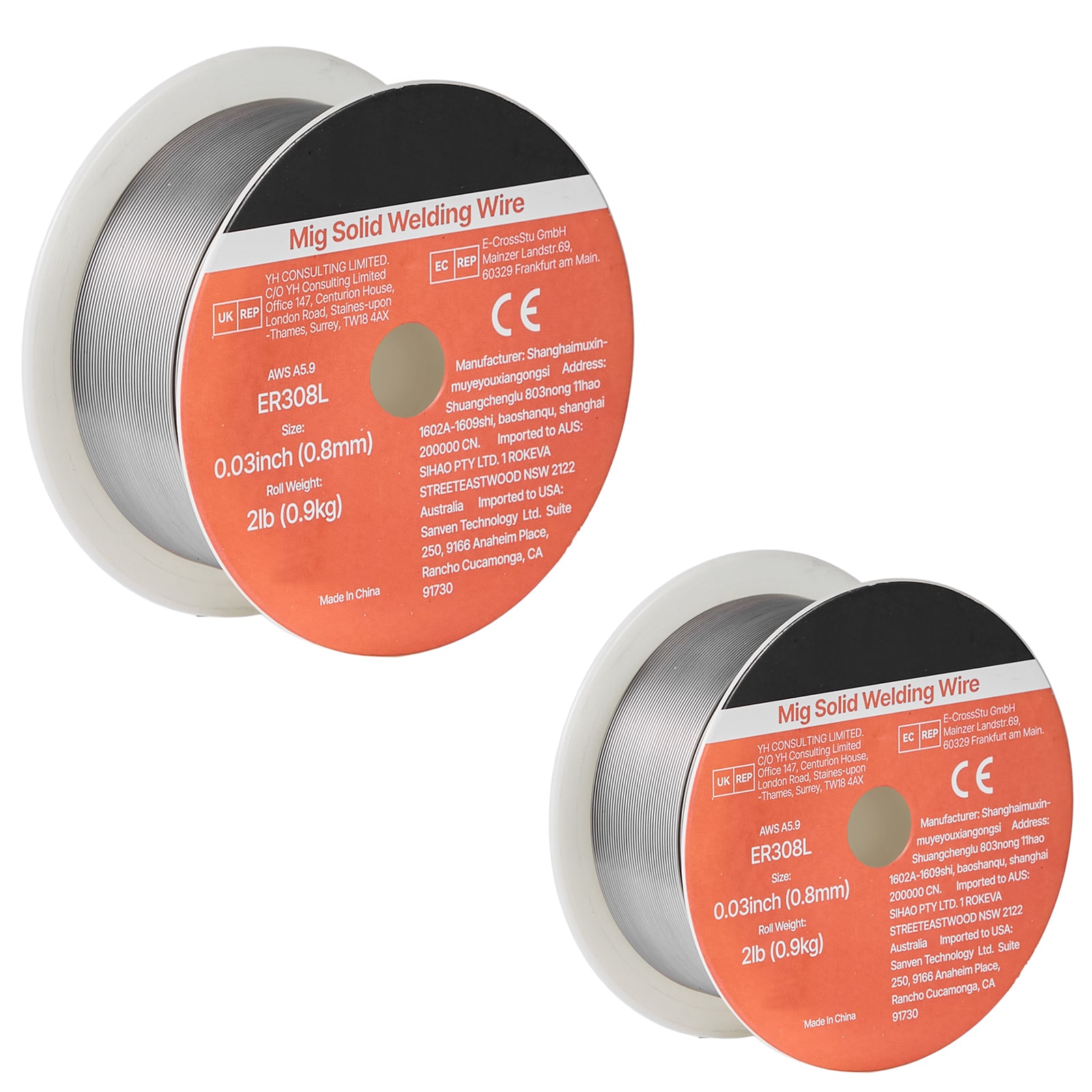GIVIMO ER308L Solid MIG Welding Wire 0.03-in 2-lb Stainless Steel Wire with 510-MPa Tensile and Low Spatter for All-Position Gas-Shielded Welding Use