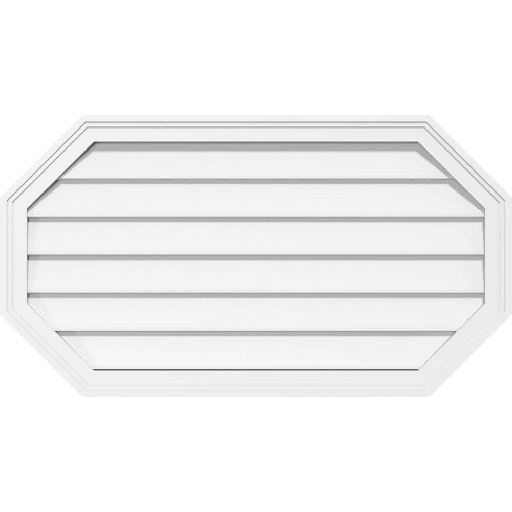Ekena Millwork GVPOH22X1802SN 22-Inches x 18-Inches Off-white Octagon PVC Gable Louver Vent