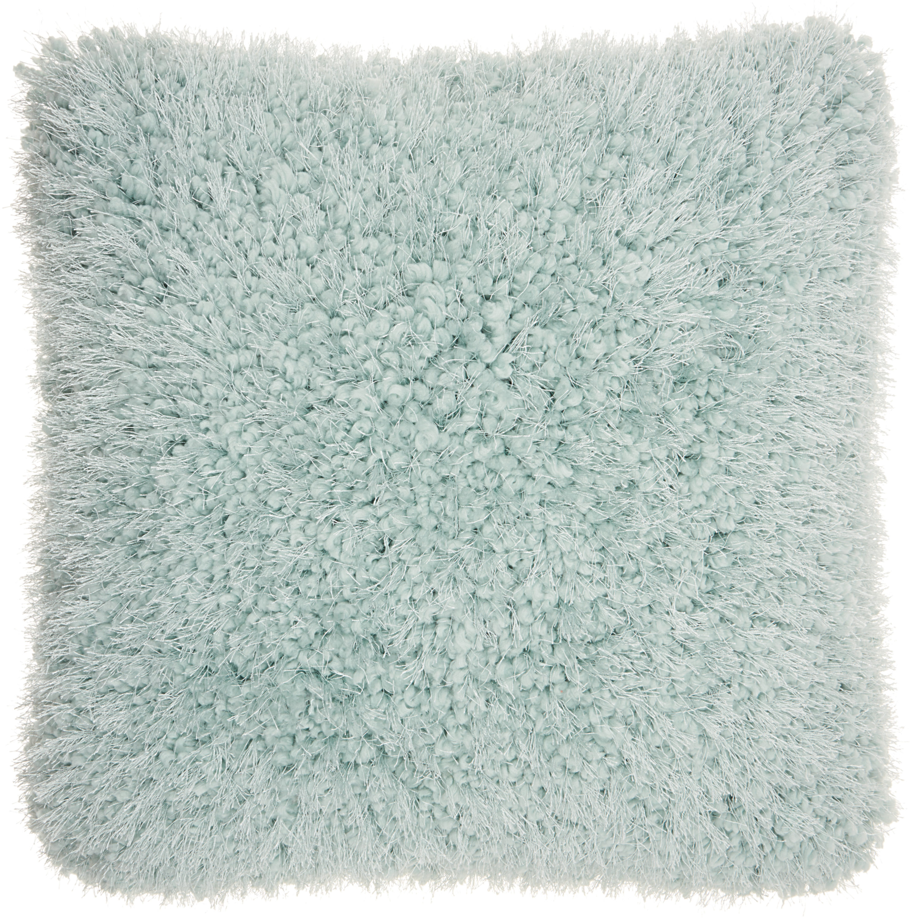 Mina Victory 798019057510 Shag 18-in x 18-in Celadon Square Indoor Decorative Pillow
