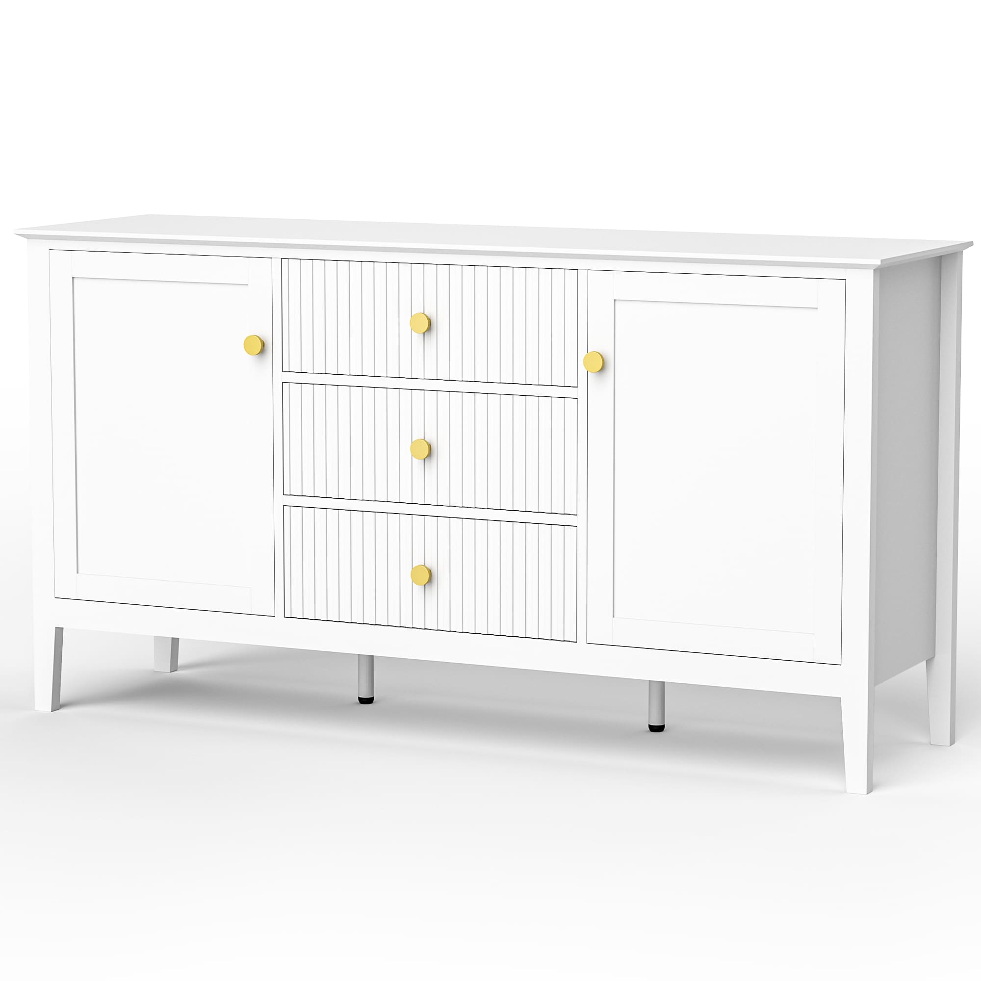 PamaPic SN-DG-SK-5D-WL1 White 3 -Drawer Standard dresser