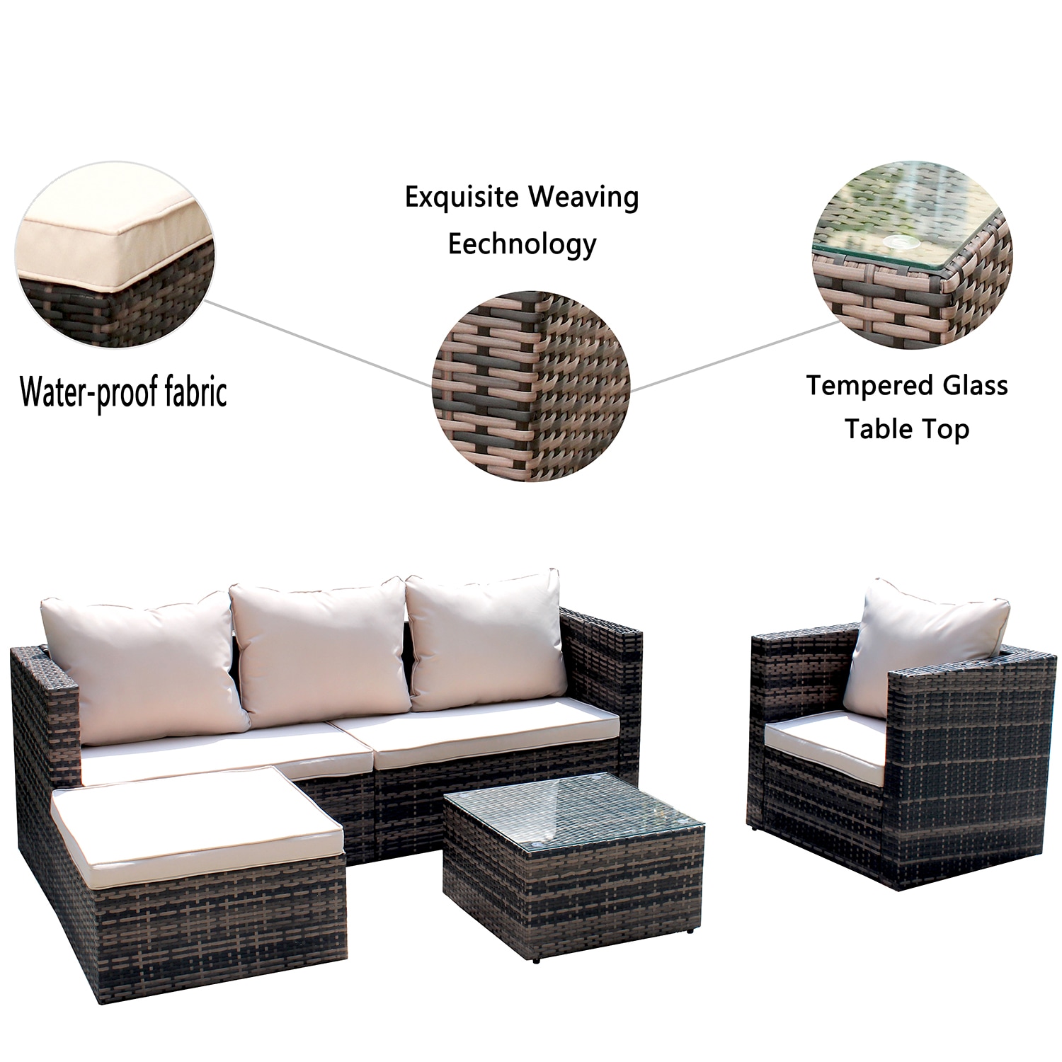GZMR GM-DH-00013 Patio-Conversation-Sets - View #3