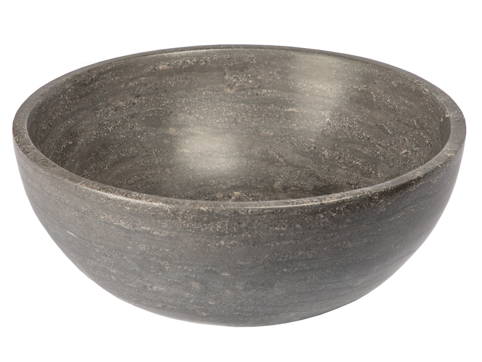 Eden Bath EBS003BL-H Limestone Vessel Round Modern Black Bathroom Sink ( 14.0-Inches x 14.0-Inches )
