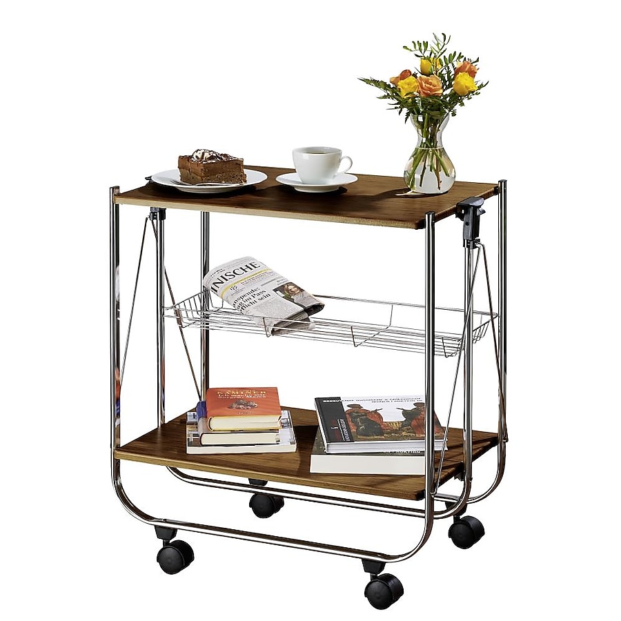 WENKO Brown Metal Base with MDF Top Kitchen Cart (26.8-in x 16-in x 27.6-in) WENKO Brown Metal Base with MDF Top Kitchen Cart (26.8-in x 16-in x 27.6-in)