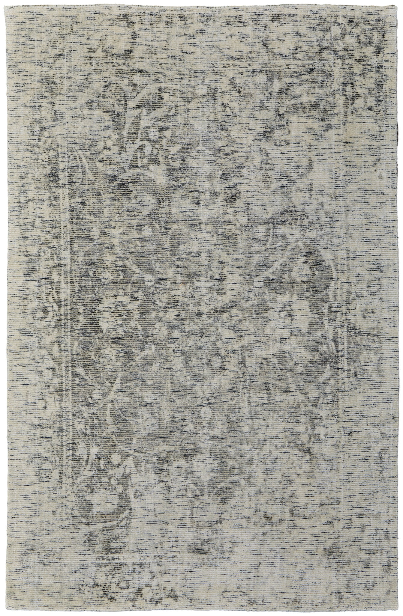 Room Envy 740R8685GRY000P00 Michener 2 x 3 (ft) Loomed Polypropylene Ivory/Cool Gray Rectangular Indoor Abstract Vintage Area rug