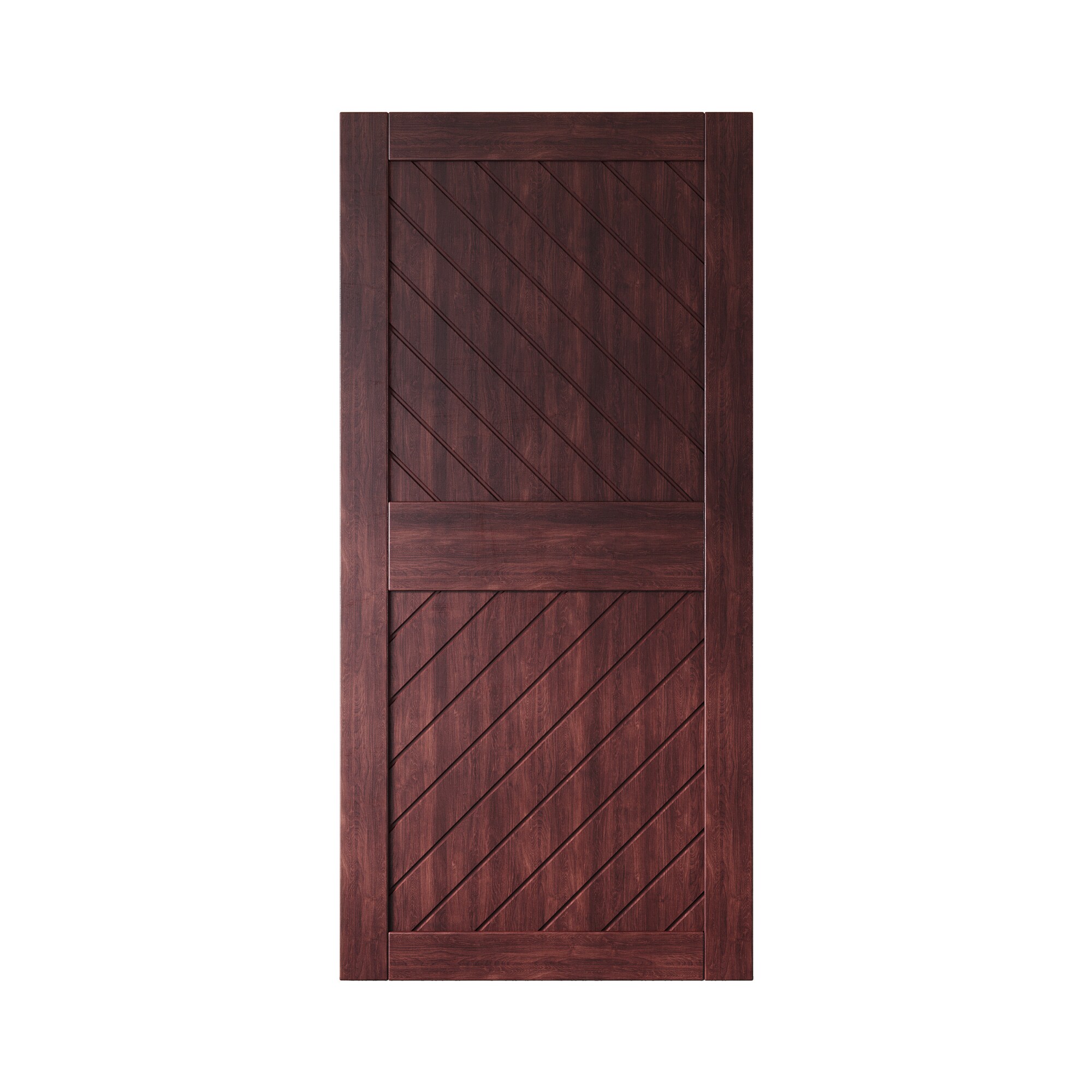 HOMACER XT4-3284-RD 32-in x 84-in Red Mahogany Prefinished Non-standard Pine Wood Solid core Single Barn Door (Hardware Not Included)