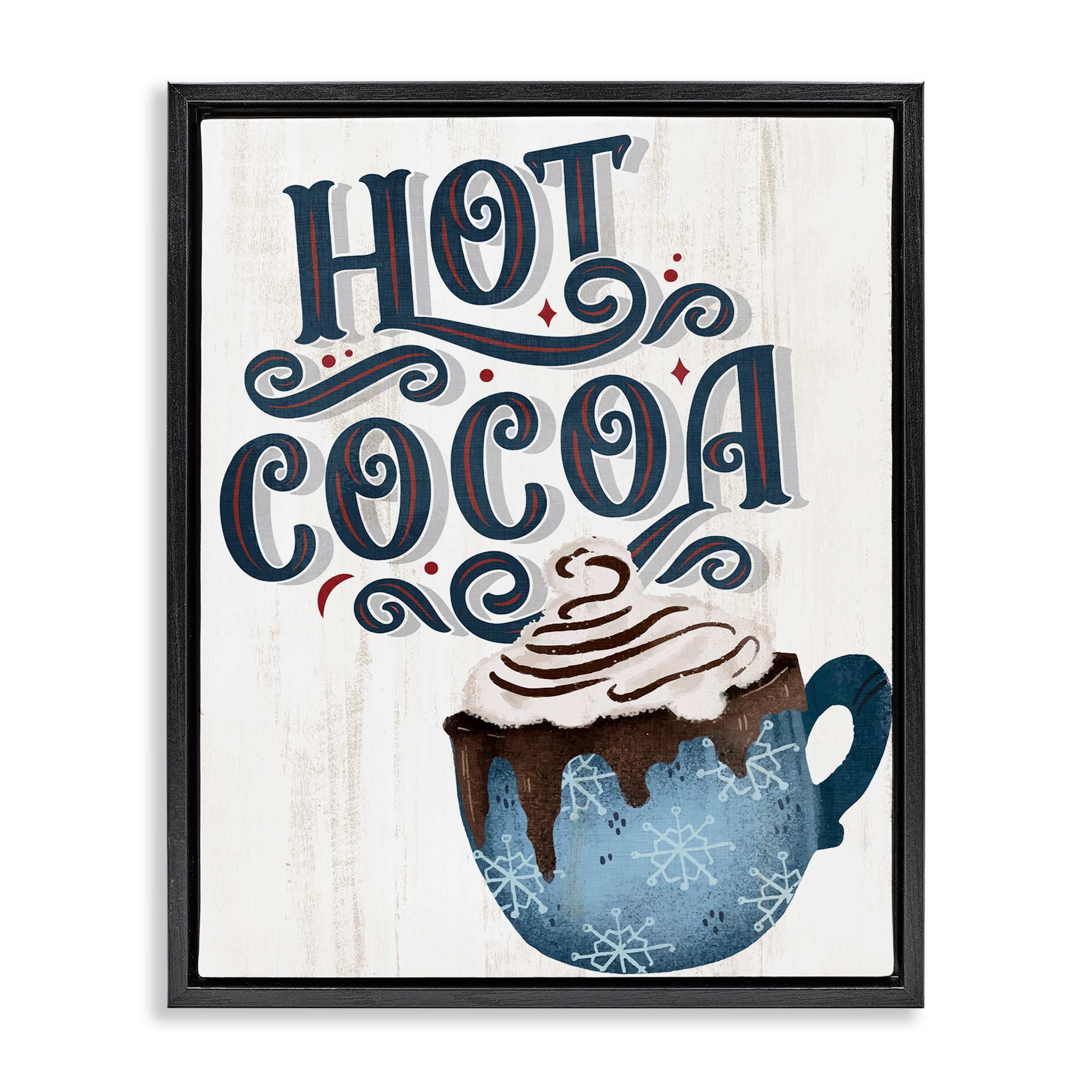 Stupell Industries BS-519-FFB-16X20 Warm Rustic Hot Cocoa Black Framed Floater Canvas Wall Art By Kim Allen 17 x 21