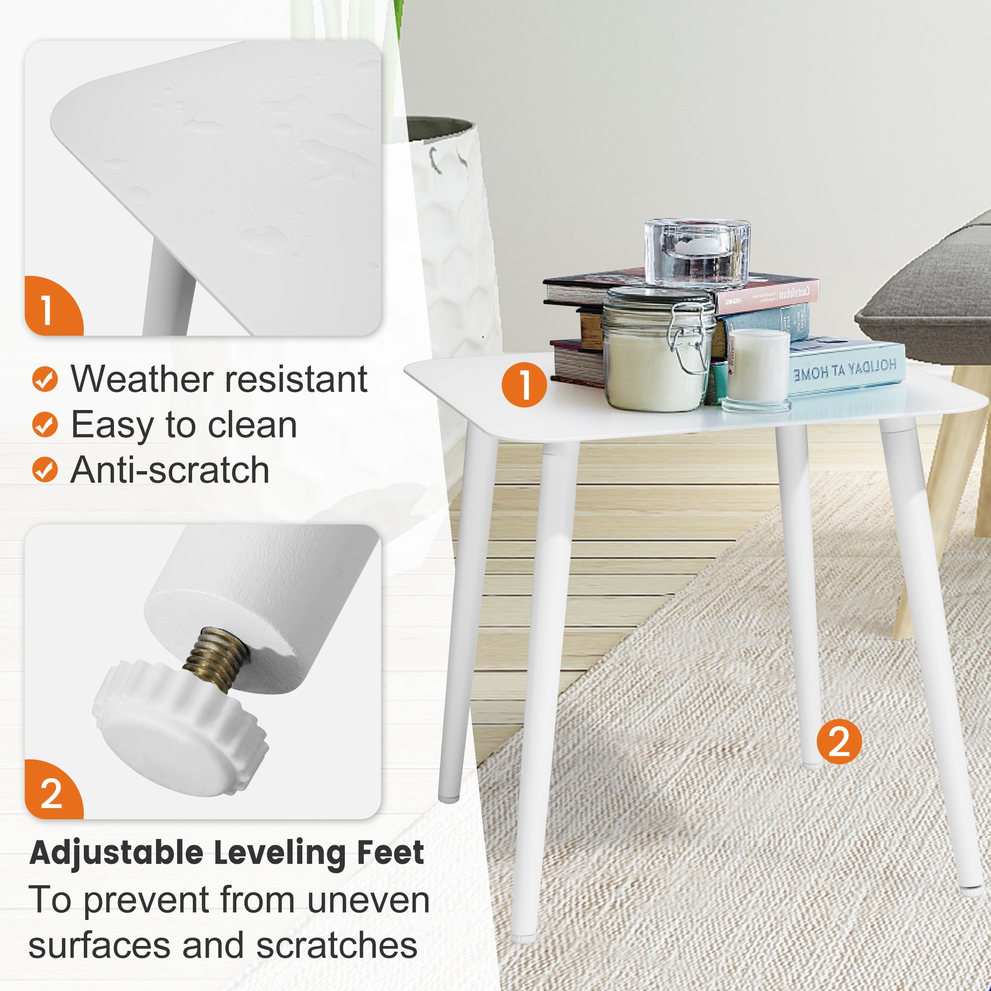 Crestlive Products CL-TB016WHT Patio-Tables - View #5