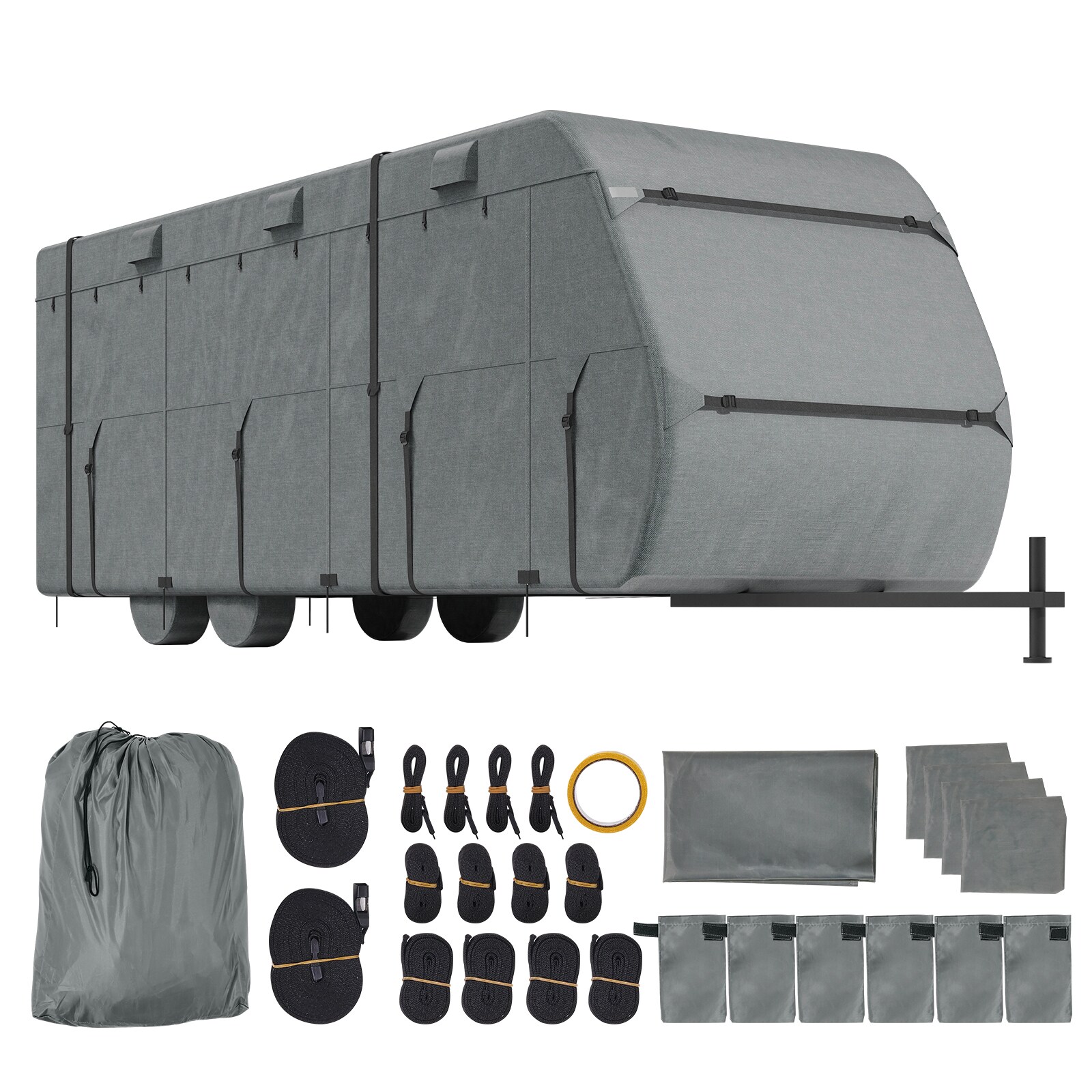 SVOPES SVOPESTCSFCCY11246V0 383.9-in L x 106.3-in W x 108.3-in H Gray Travel Trailer Cover