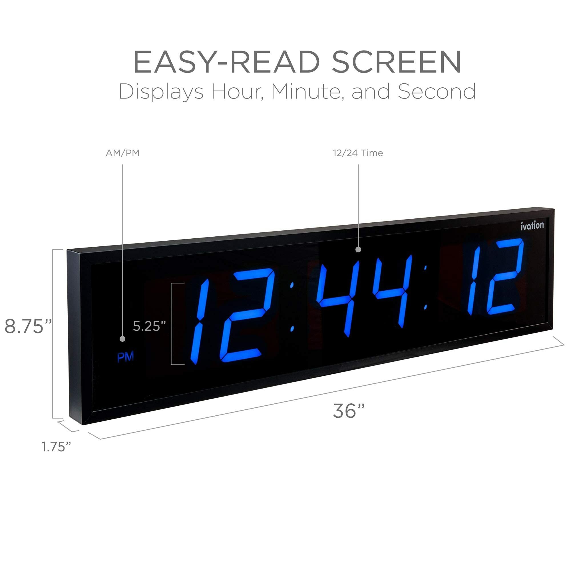 Ivation JID0136TBLU Indoor-Outdoor-Clocks - View #6