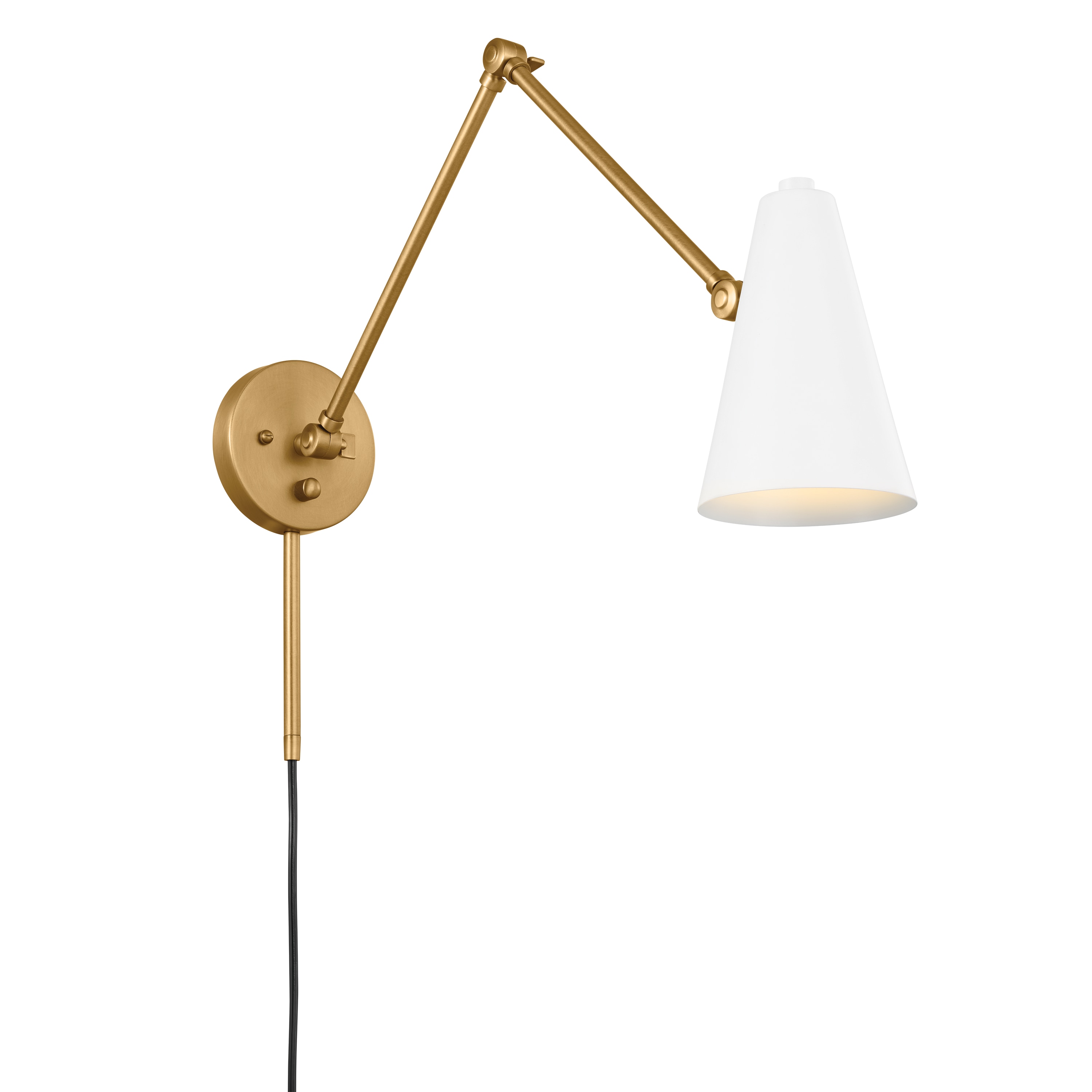 Kichler 52486NBRW Sylvia 5.5-in W 1 -Light Gold Wall Sconce