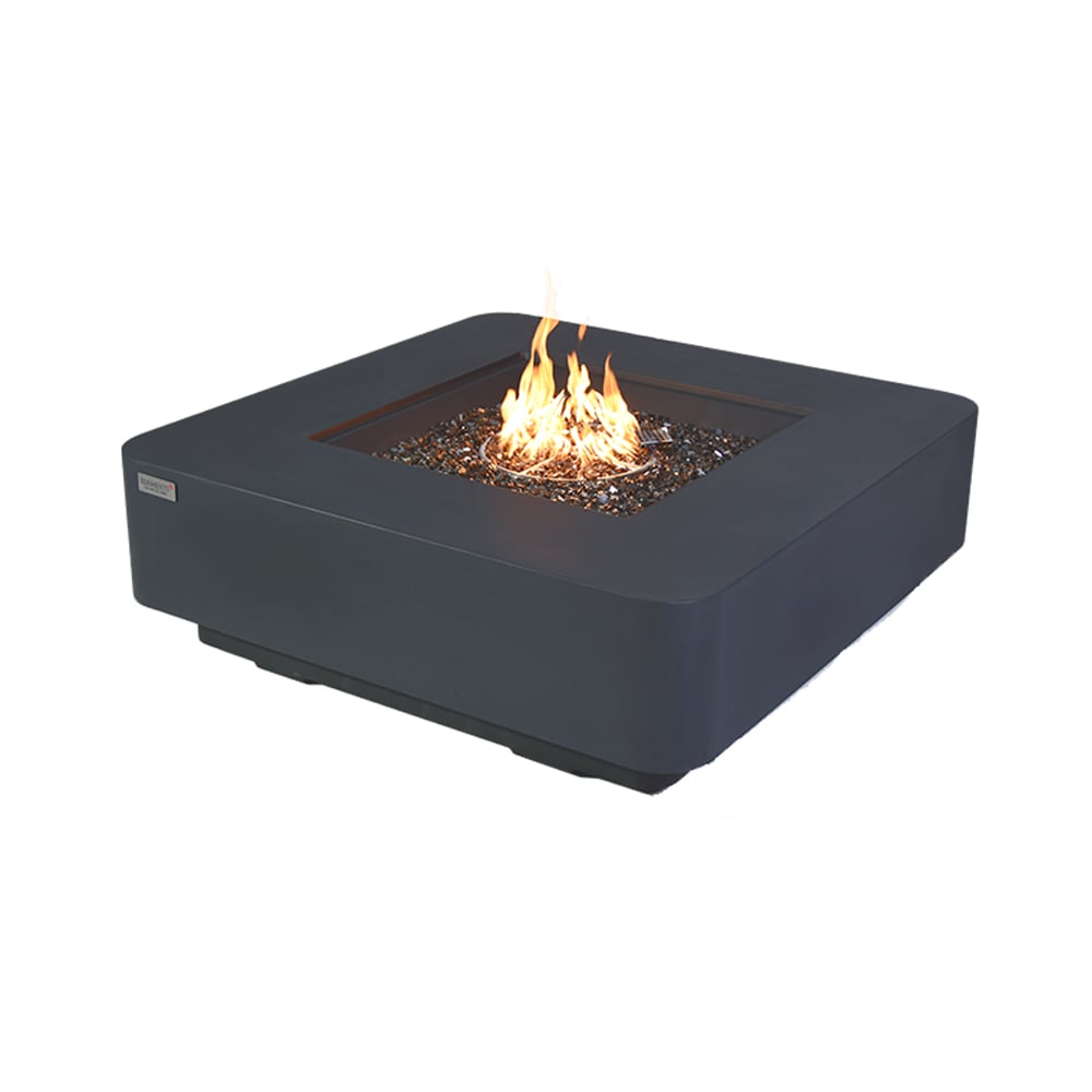 Elementi OFG419DG-LP-1 42-in W Dark Grey Glass fiber reinforced concrete Square Liquid propane Fire pit