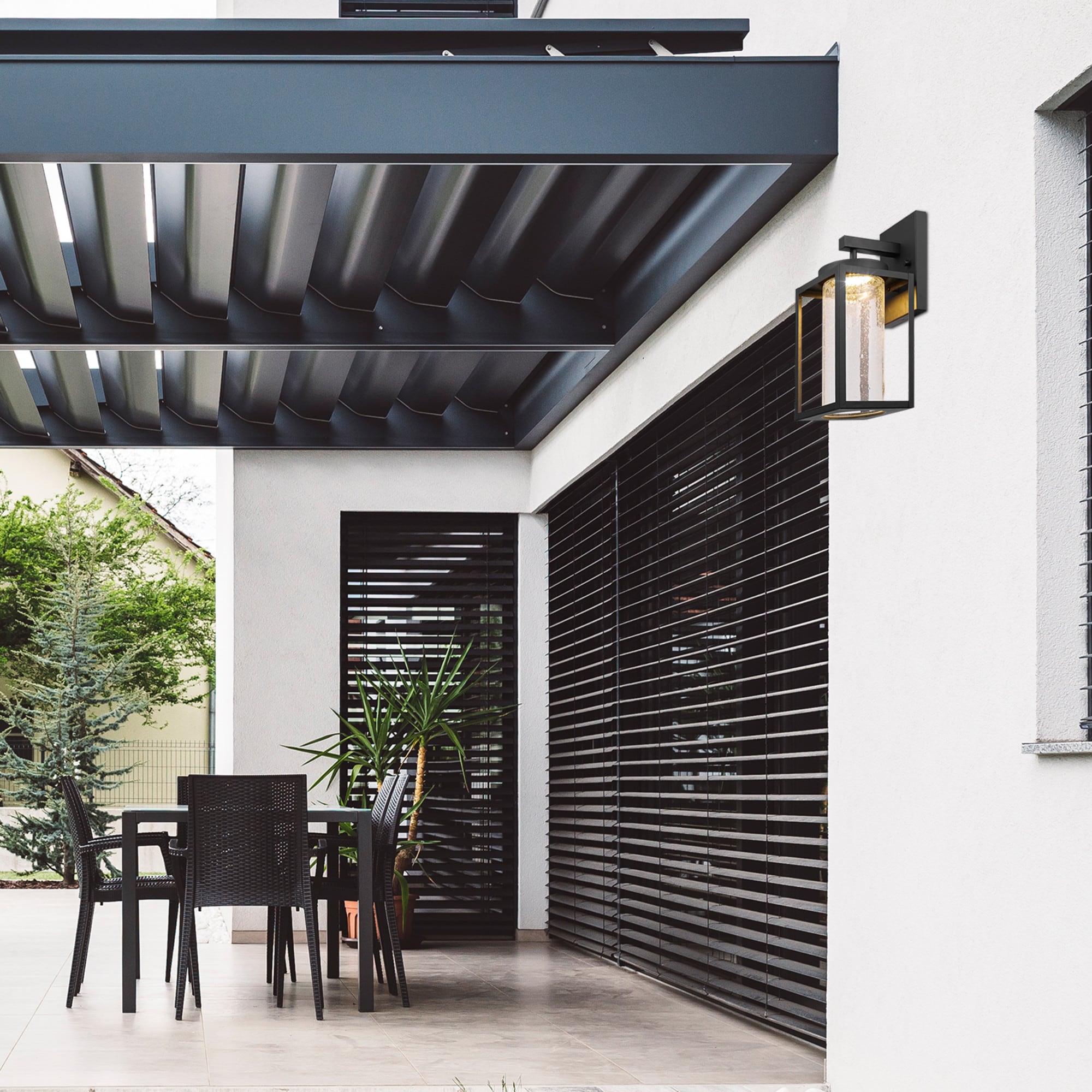 Black Matte Metal Cylinder LED Wall Sconce