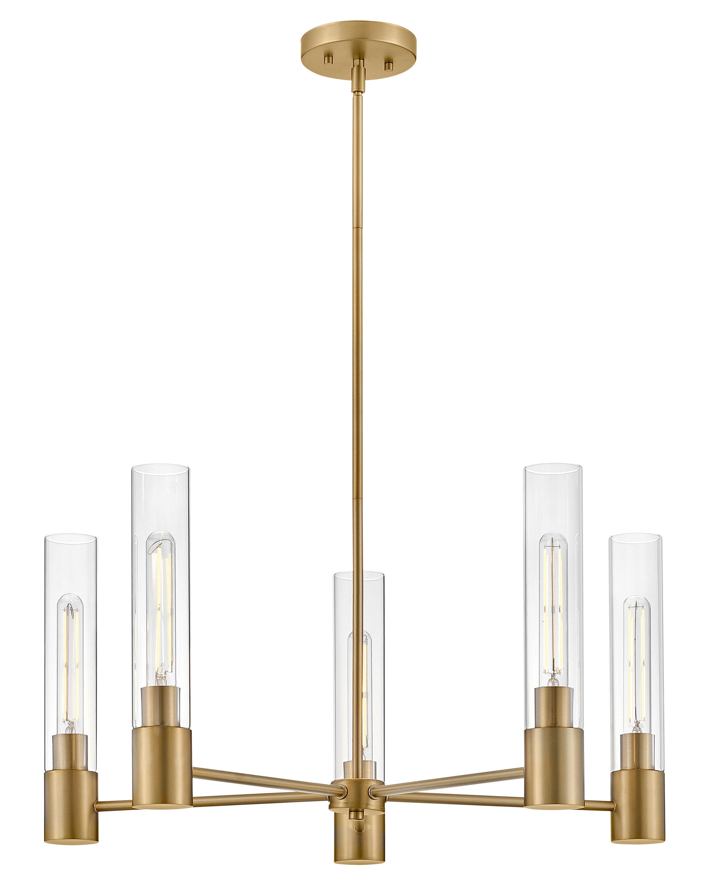 Lark 85405LCB Shea 5 -Light Satin Brass Modern/contemporary For Use in Bedrooms, Dining Rooms, Foyers, Kitchens, Living Rooms Chandelier