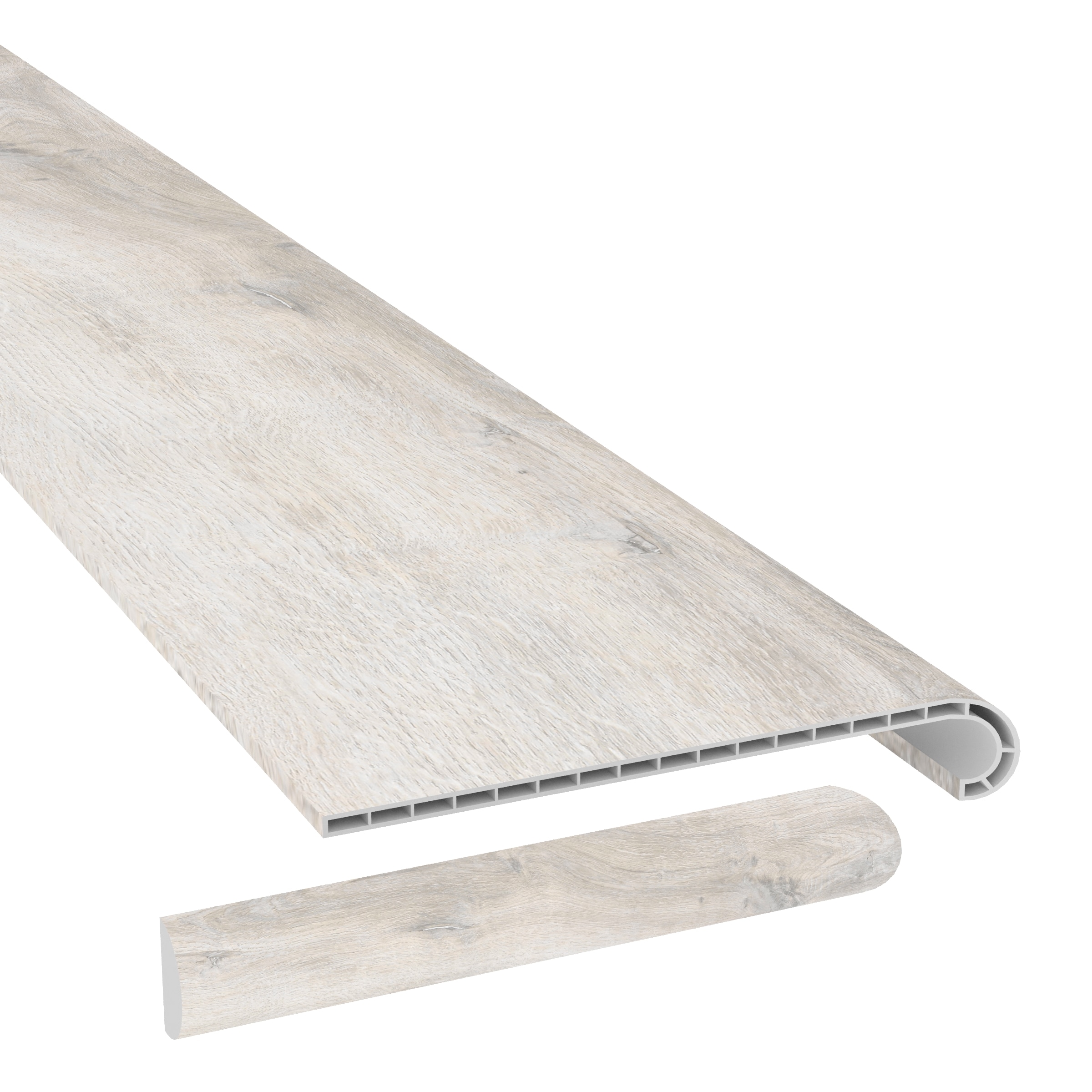 CALI 7902501221 Salty Strand 2-in T x 5-in W x 49.8-in L Prefinished PVC Bullnose Floor Moulding Trim