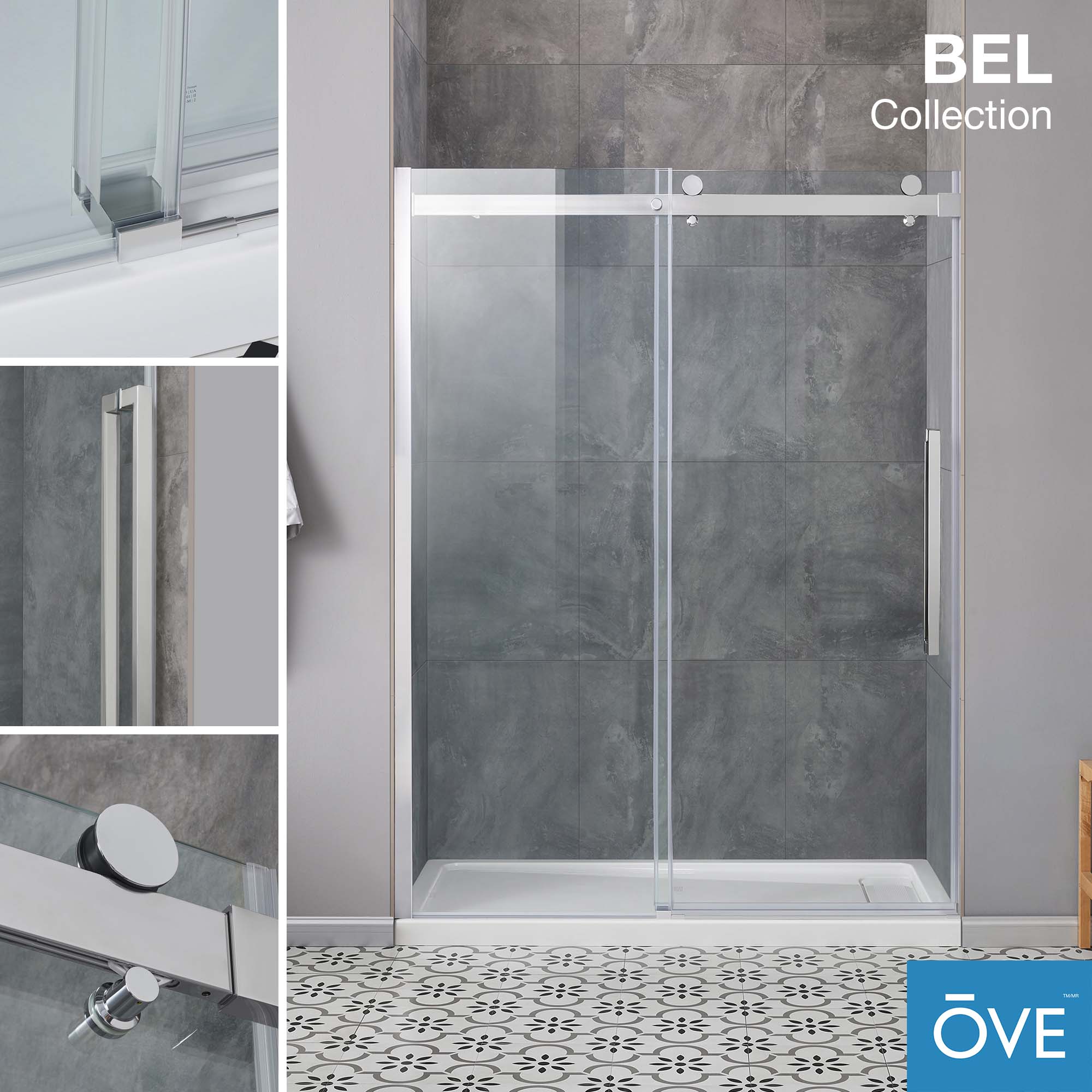 OVE Decors 15SKC-BELS60-CHR Alcove-Shower-Kit - View #11