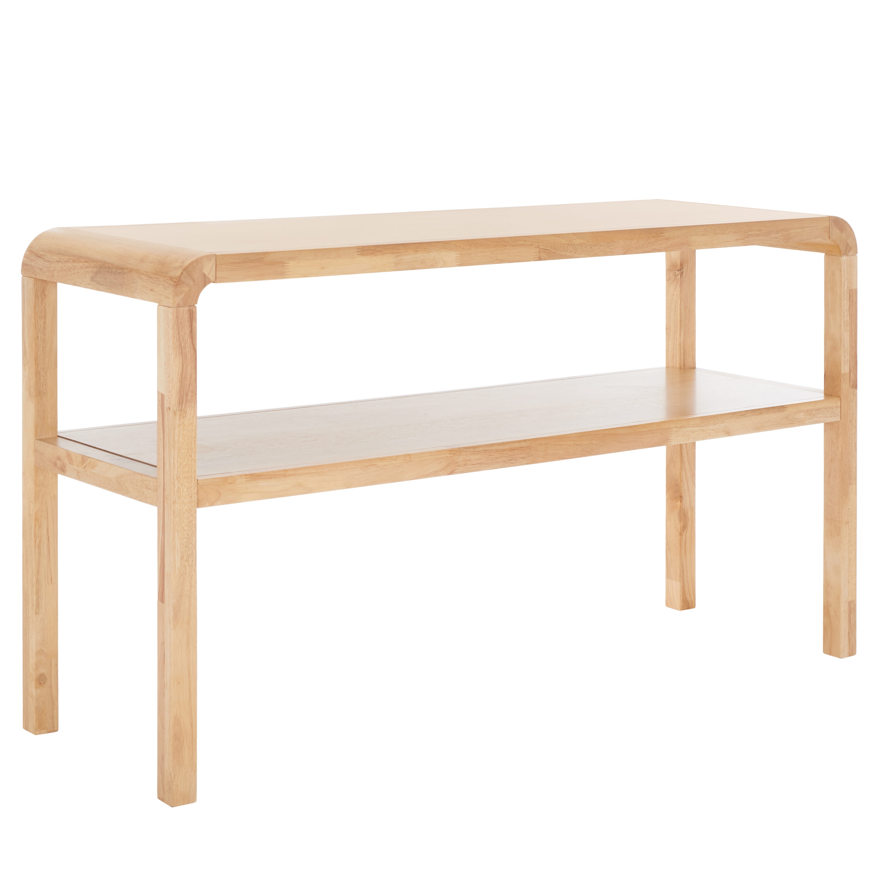 Omara Natural Solid Wood 53'' Modern 2-Tier Console Table