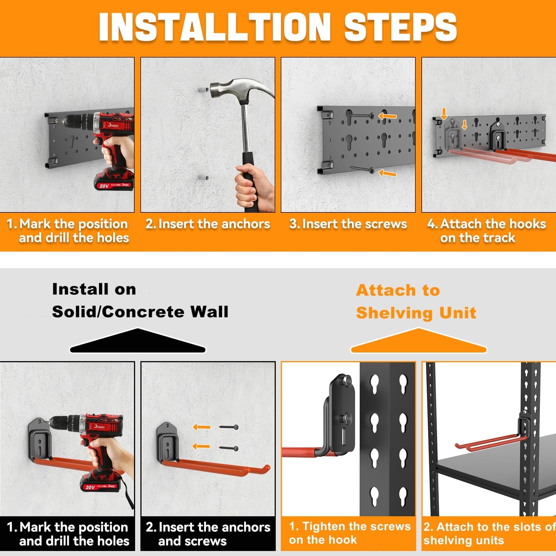 Afoxsos LAF0127H28 Garage-Storage-Hooks - View #5