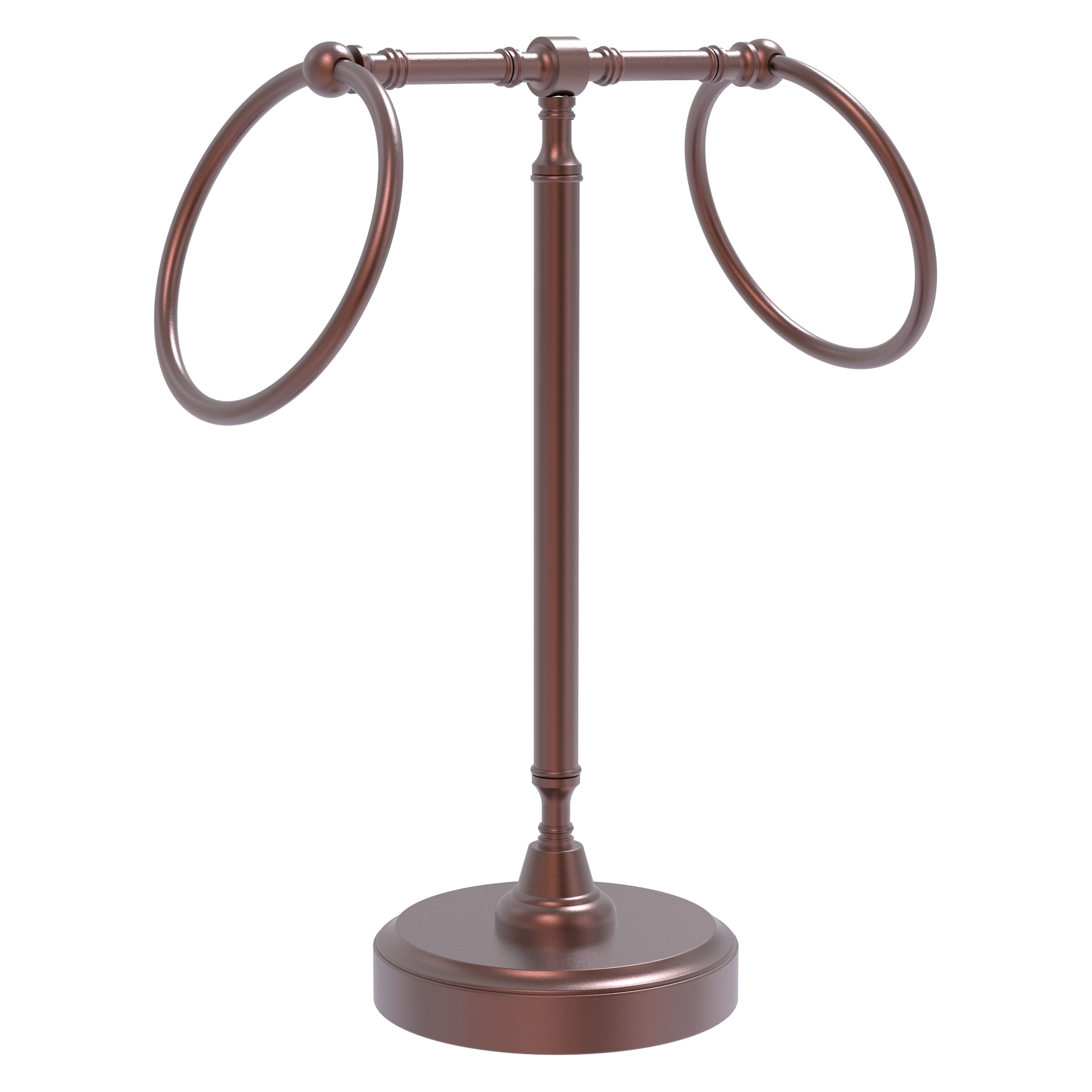 Allied Brass RDM-3-CA Retro Dot Antique Copper Freestanding countertop Double Towel Ring
