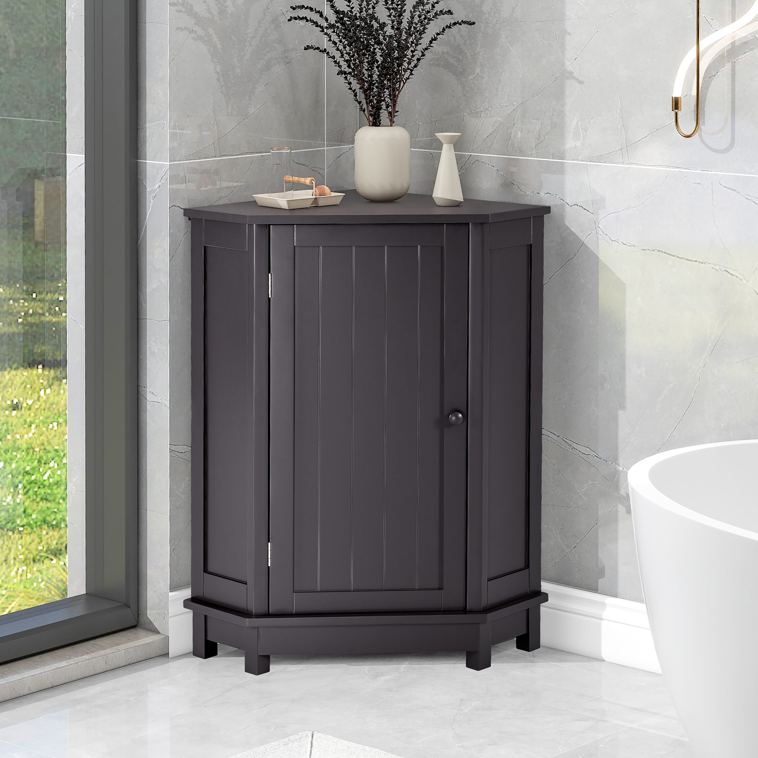 Bathroom Freestanding Storage Cabinet with Shelves Over Toilet, White -  ModernLuxe