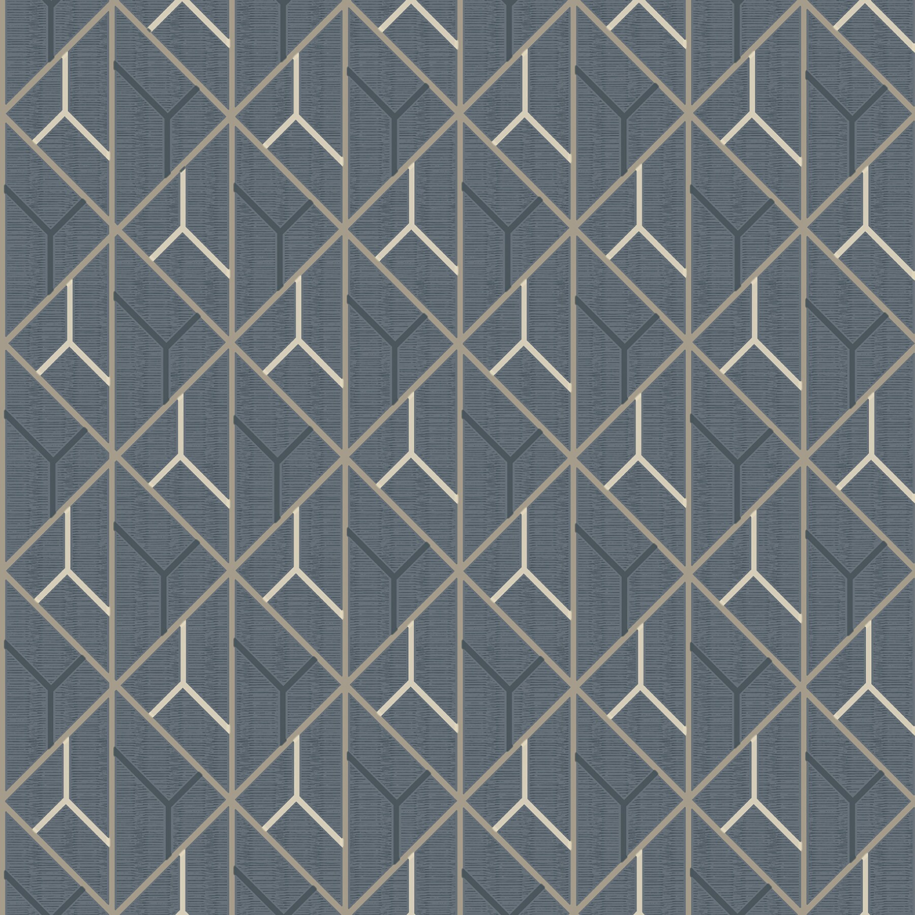 Advantage Wilder Blue Geometric Trellis Wallpaper in the Wallpaper ...