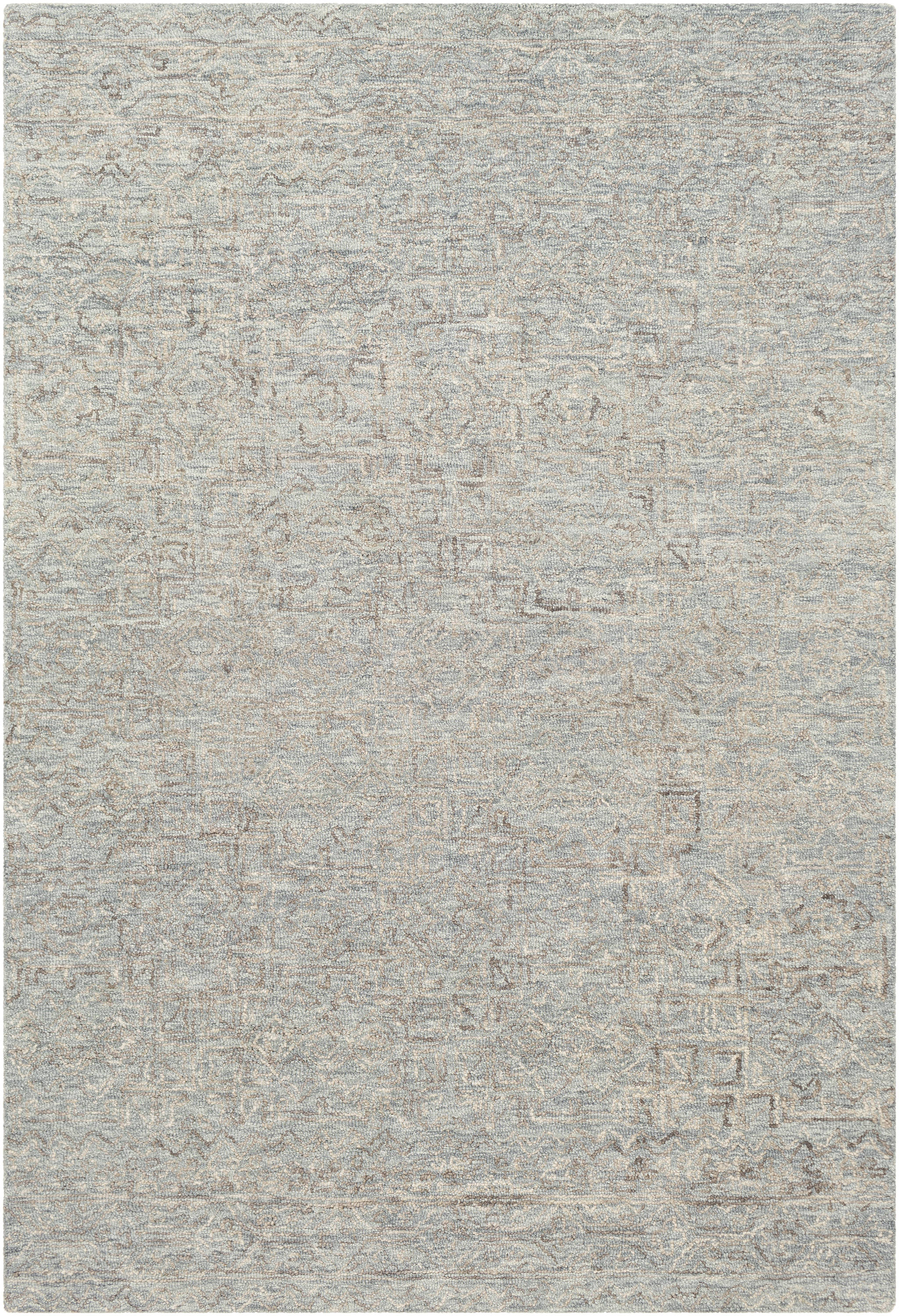 Livabliss NCS2310-46 Newcastle 4 x 6 (ft) Tufted Wool Seafoam Rectangular Indoor Trellis Vintage Area rug