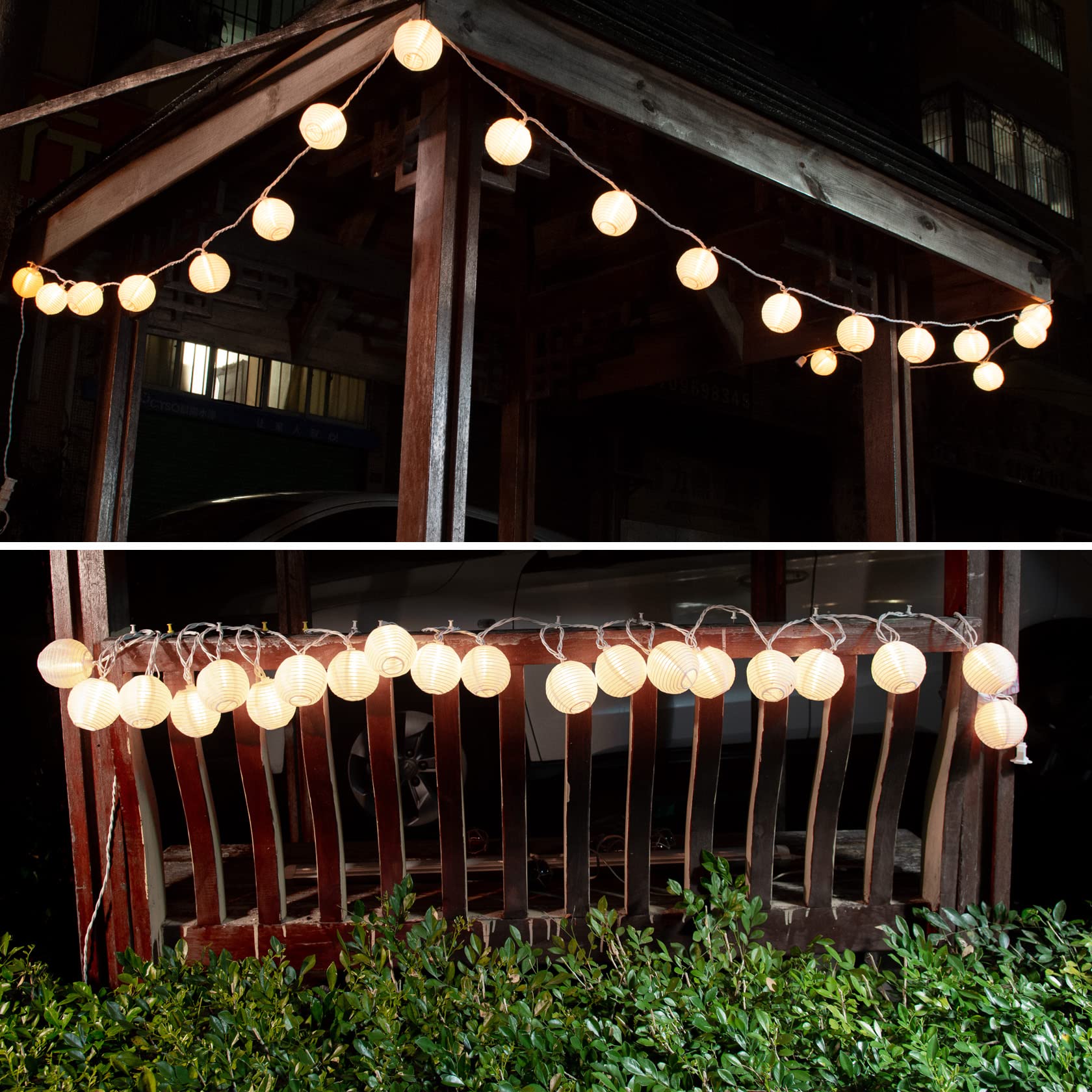 AKSCYZM  Lantern String Lights Plug in 20 Count Mini White Lantern Lights for Bedroom Decorative String Lights Indoor Outdoor Porch Balcony Decor