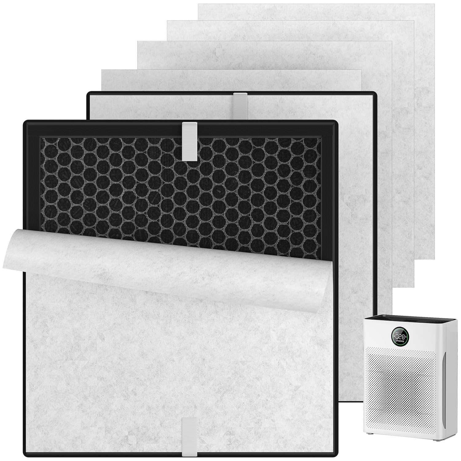 AOIZGMY  2 Pack PR1 compatible filter pack Compatible with PR1 Air Purifier H13 True high-efficiency Filter for Large Room Includes 6 Washable